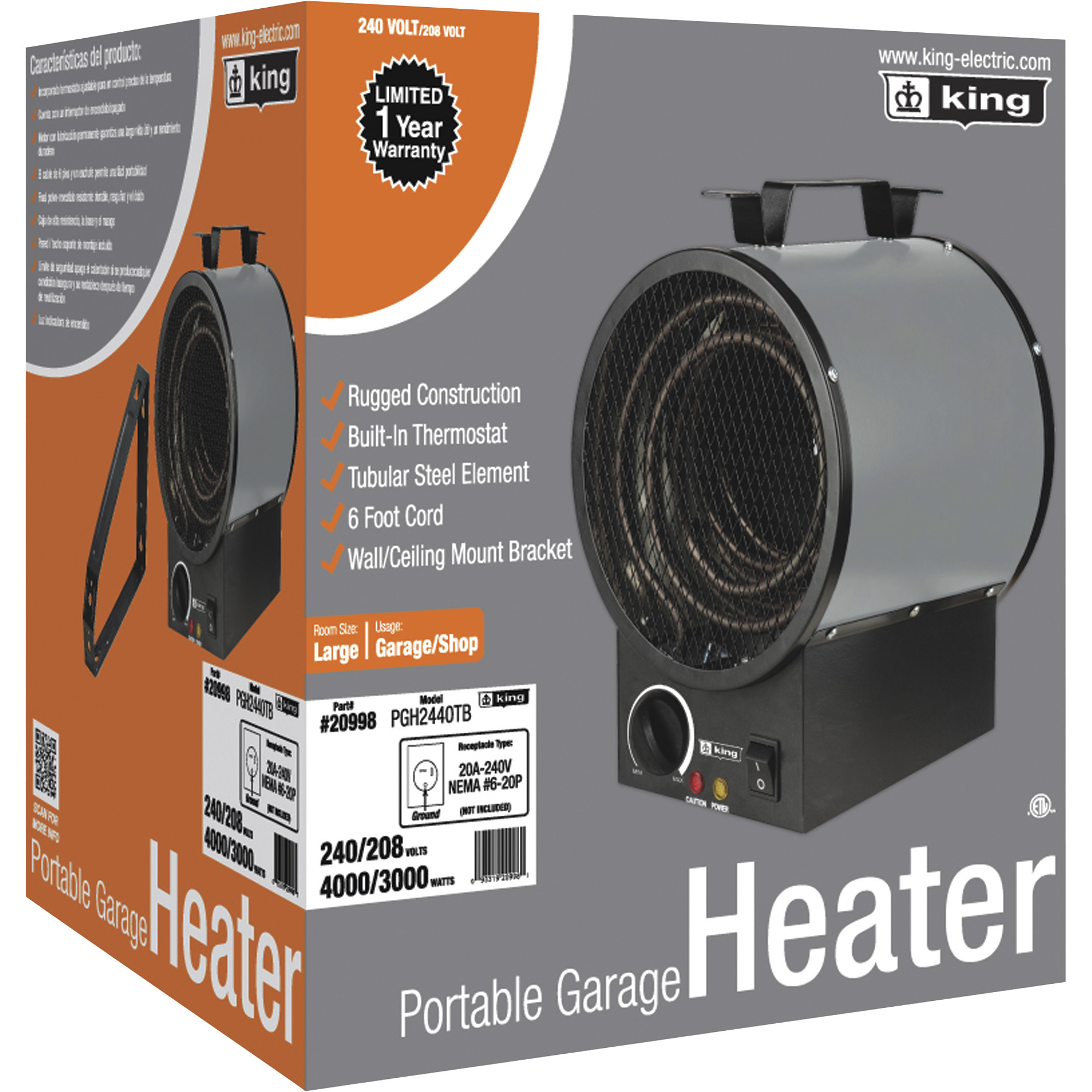 3750-watt 240-volt outlets Garage Heater