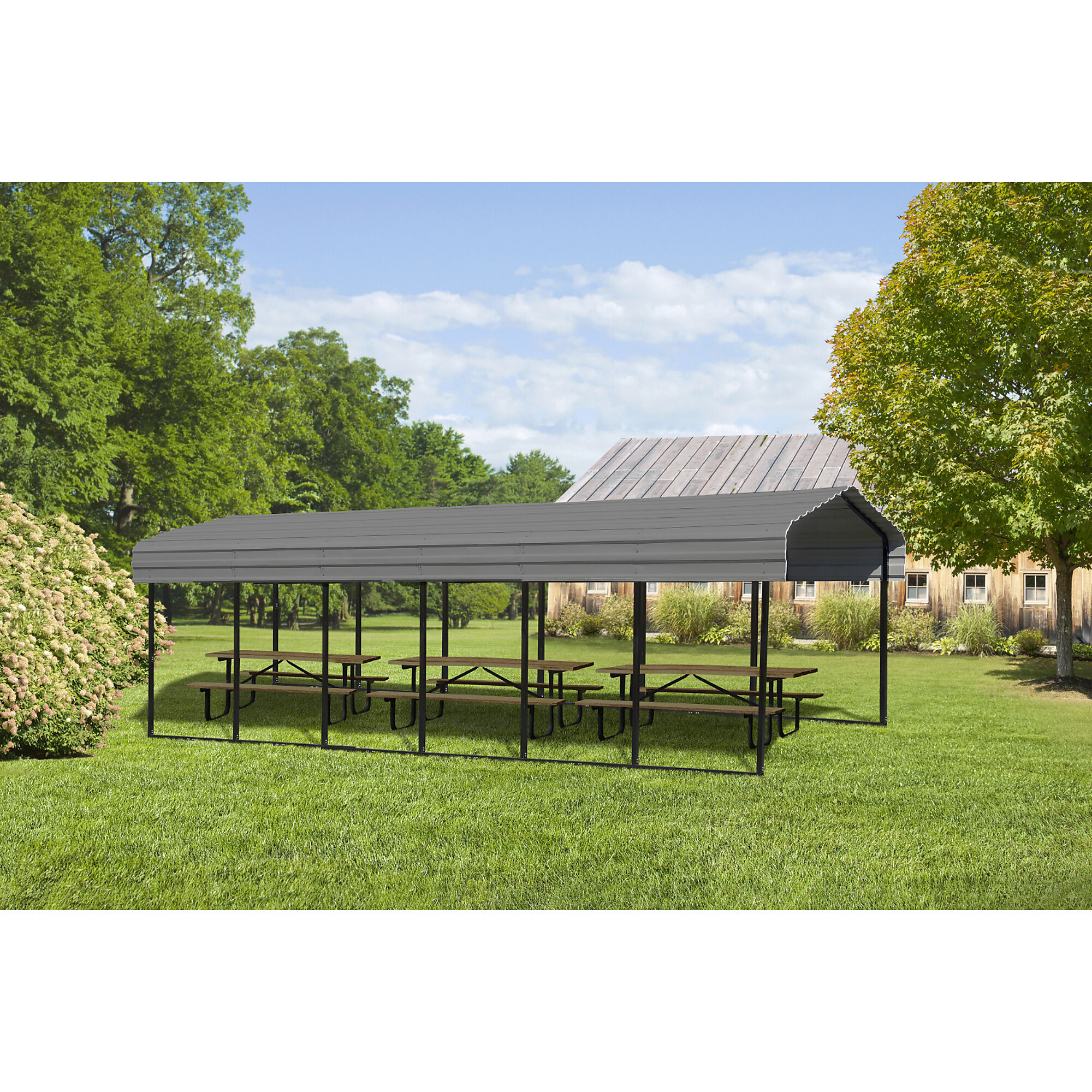 Arrow Carport, 10ft. x 29ft. x 9ft. Charcoal, Center 10.26ft., Galvanized Steel, Model# CPHC102909