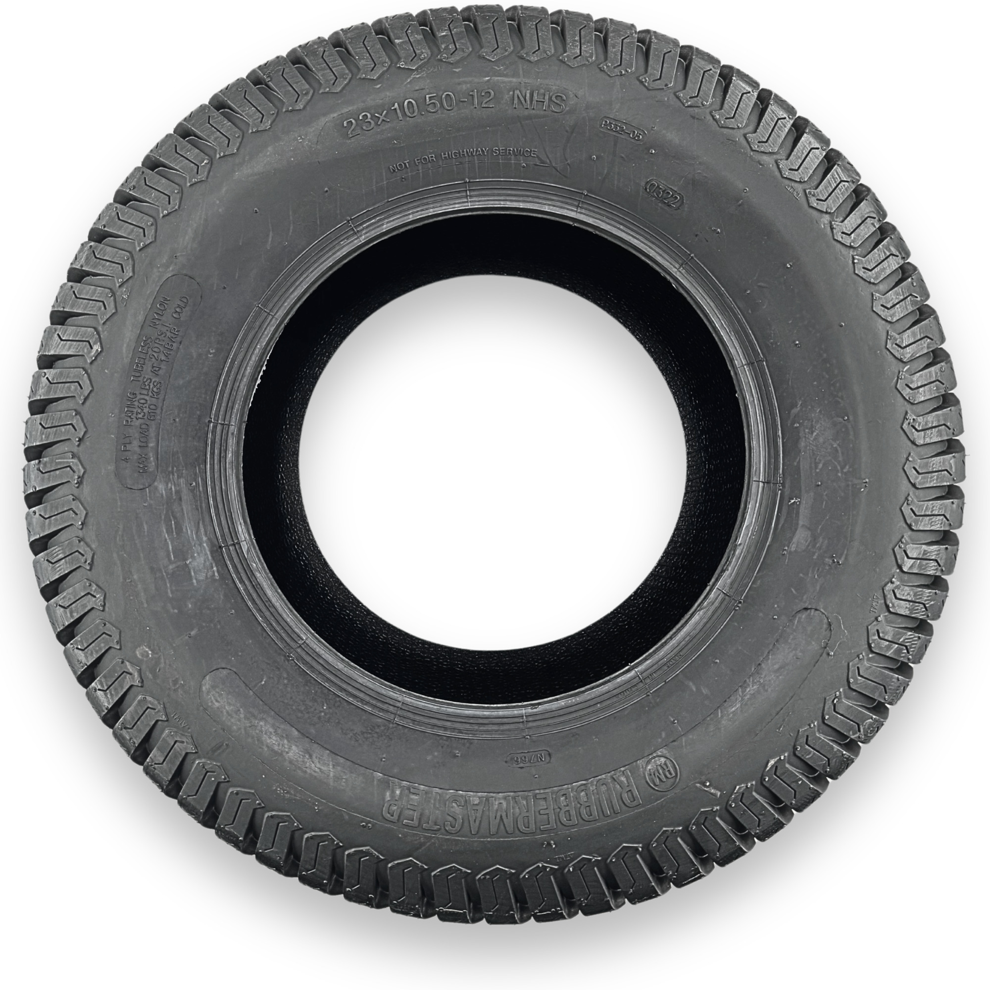 RubberMaster, S-Turf 4 Ply Tire 23x10.50-12 Tire Diameter 22.76 in, Model# 450444
