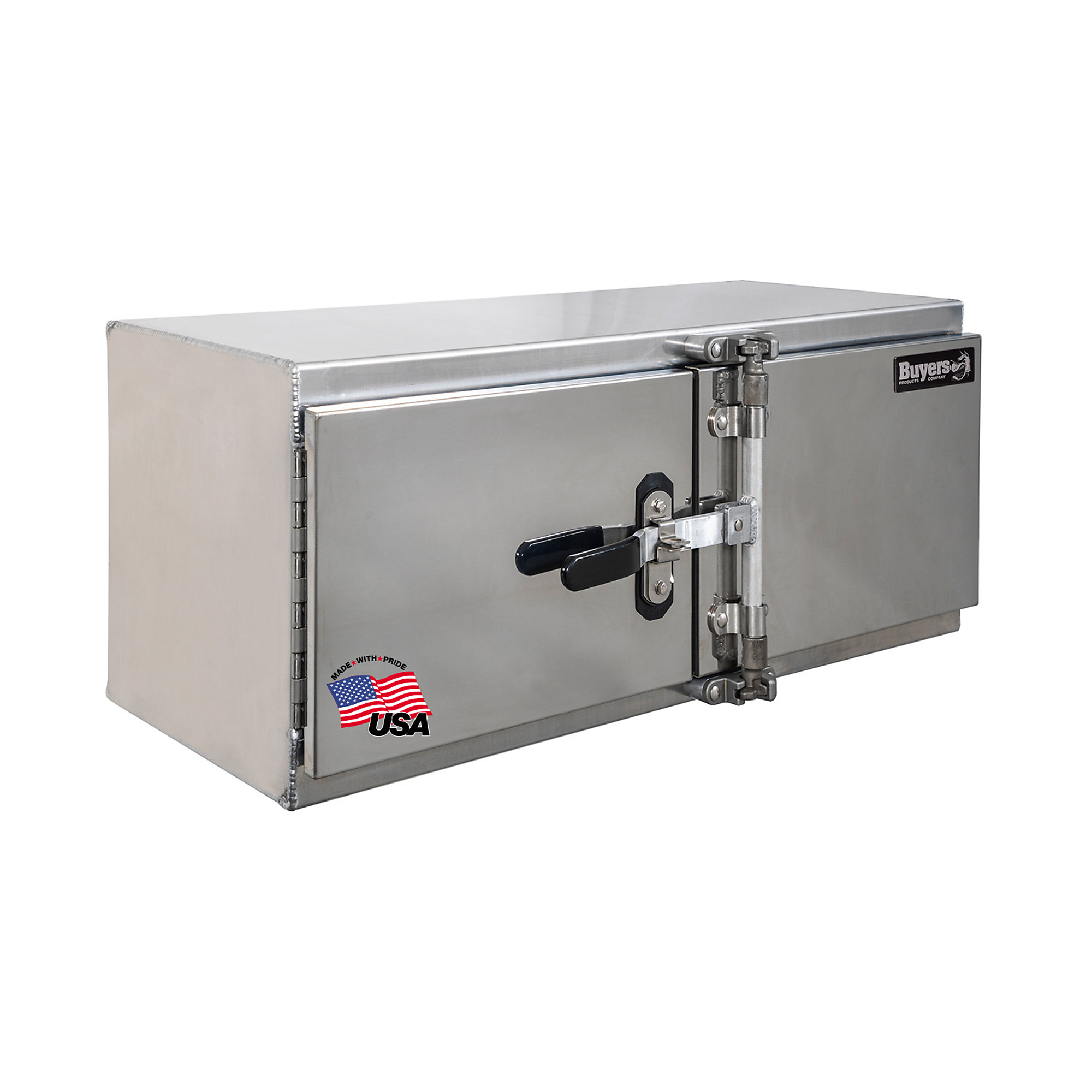 Buyers Products, 60x18x18 Double Door Underbody Truck Tool Job Storage Box, Width 60 in, Material Aluminum, Color Finish Smooth Silver, Model# 1763106