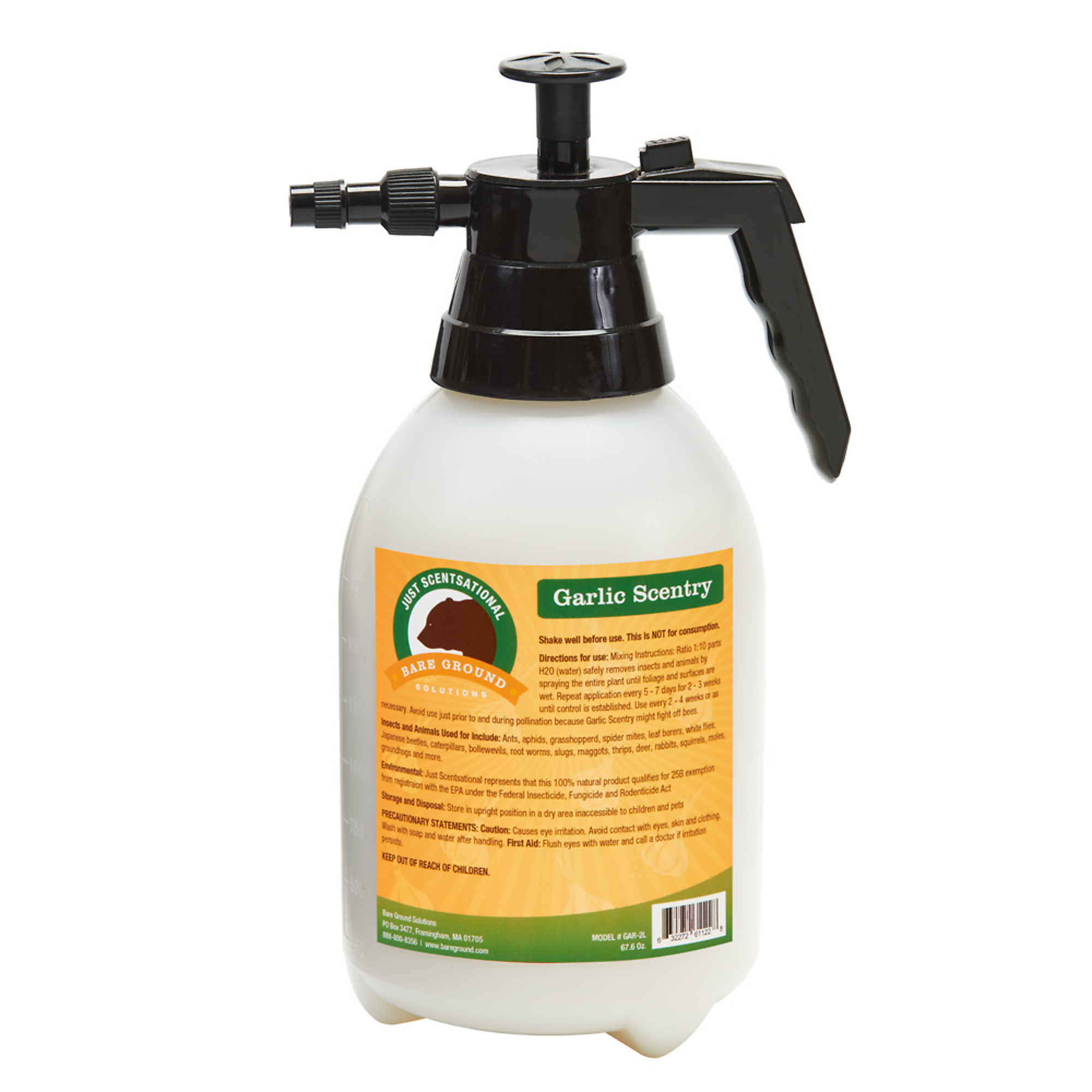 Bare Ground, 1/2 Gal Garlic Container W/Sprayer, Model# GAR-2L