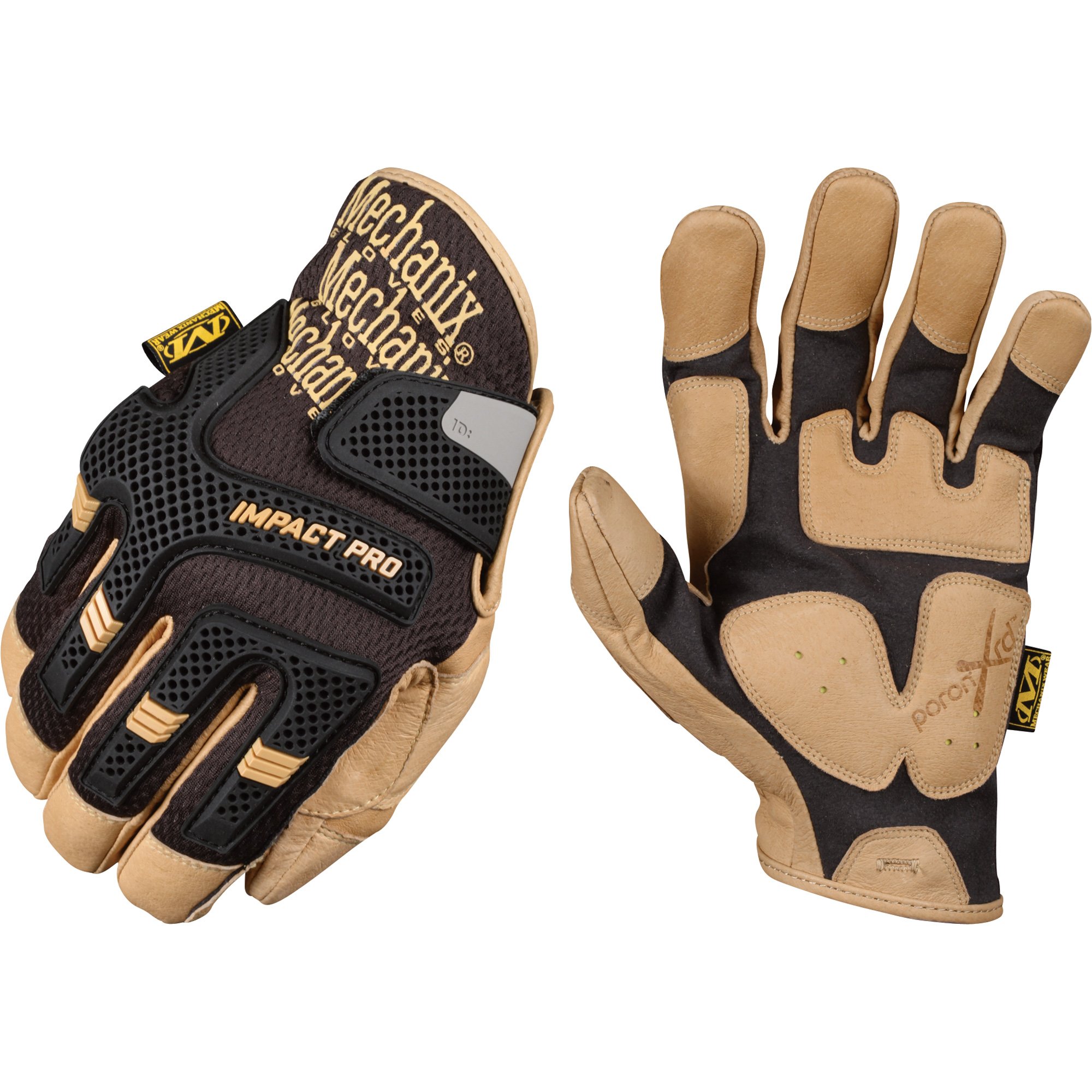Mechanix Wear® Impact Pro Leather Hook and Loop Cuff Glove, Black