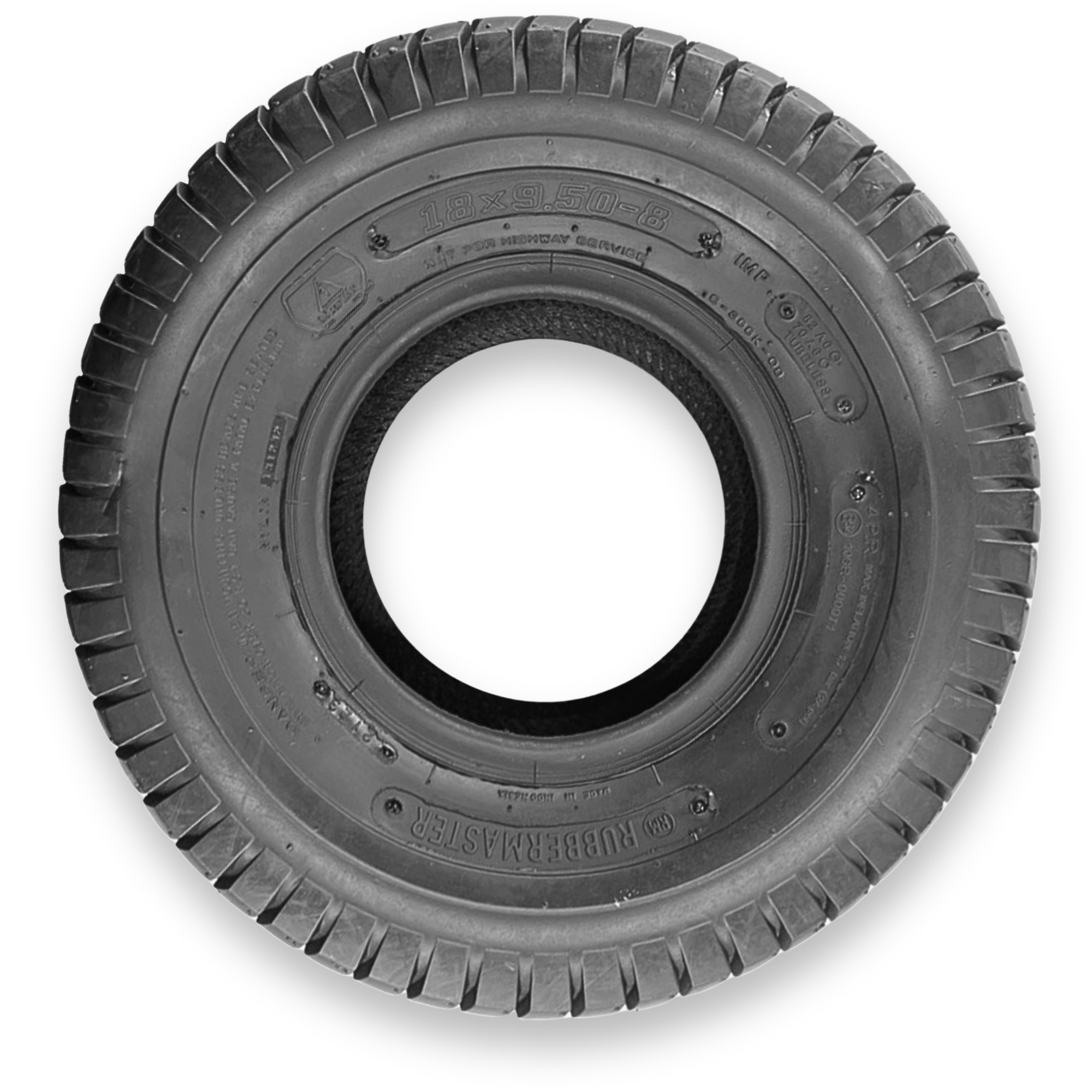 RubberMaster, Turf S366K 4 Ply Turf Tire18x9.50-8 Tire Diameter 18.31 in, Model# 450350