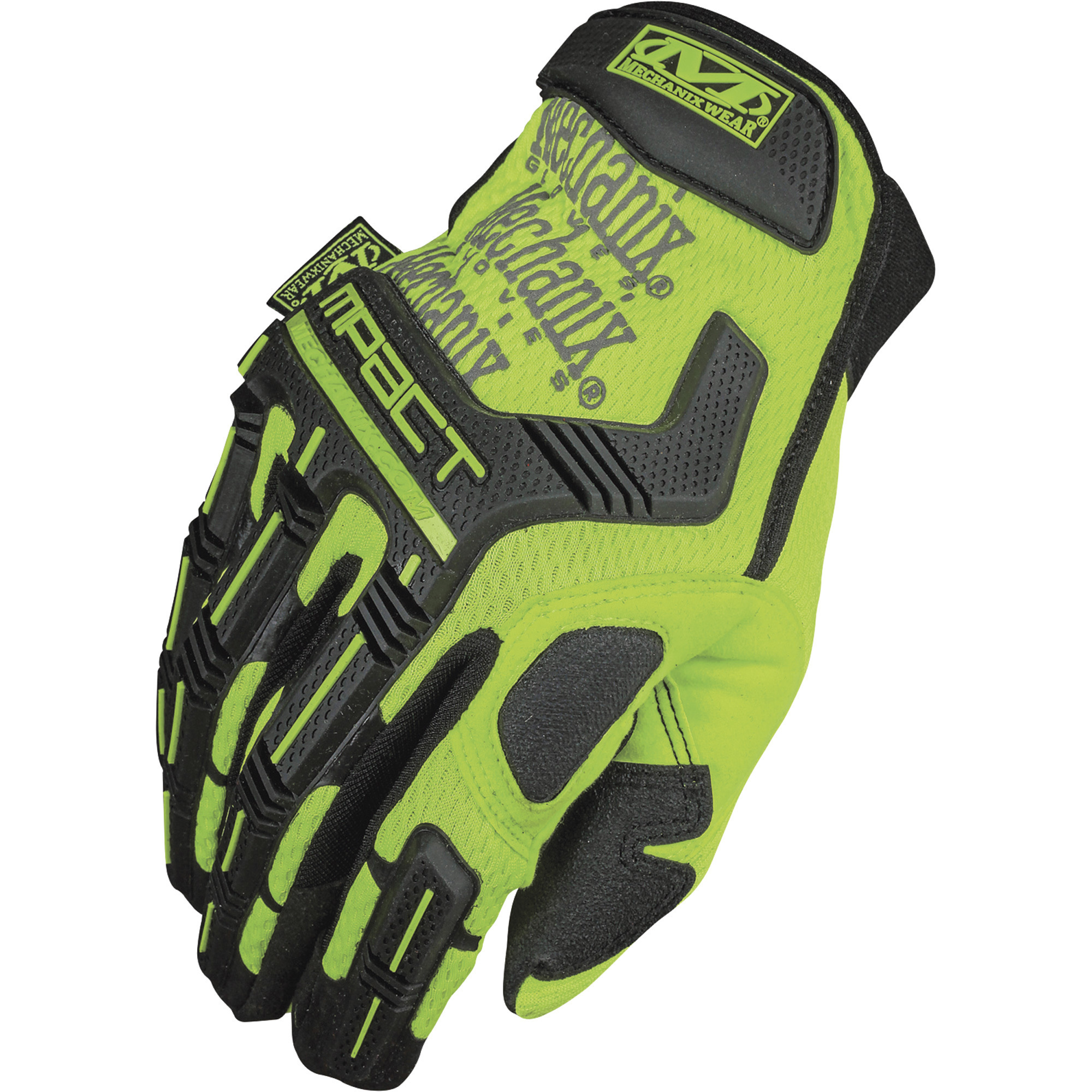 Mechanix Men's Wear Safety M-Pact Gloves - High-Visibility Yellow, Small, Model# SMP-91-008