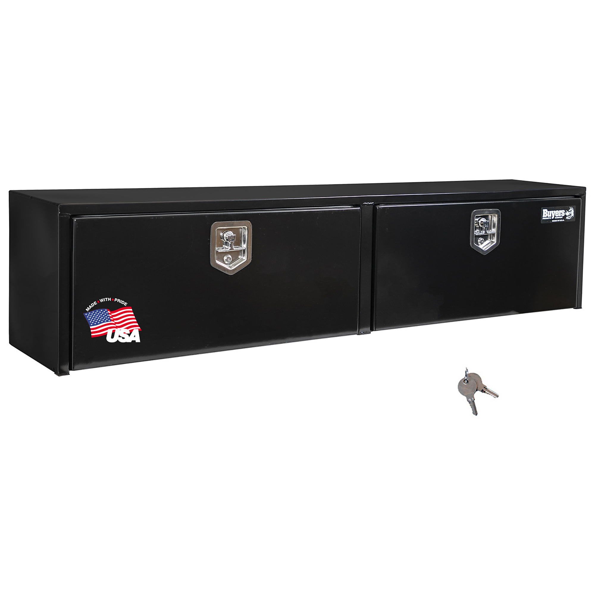 Buyers Products, 72x16x18in. Contractor Topsider Truck Tool Job Storage Box, Width 72 in, Material Steel, Color Finish Glossy Black, Model# 1702980