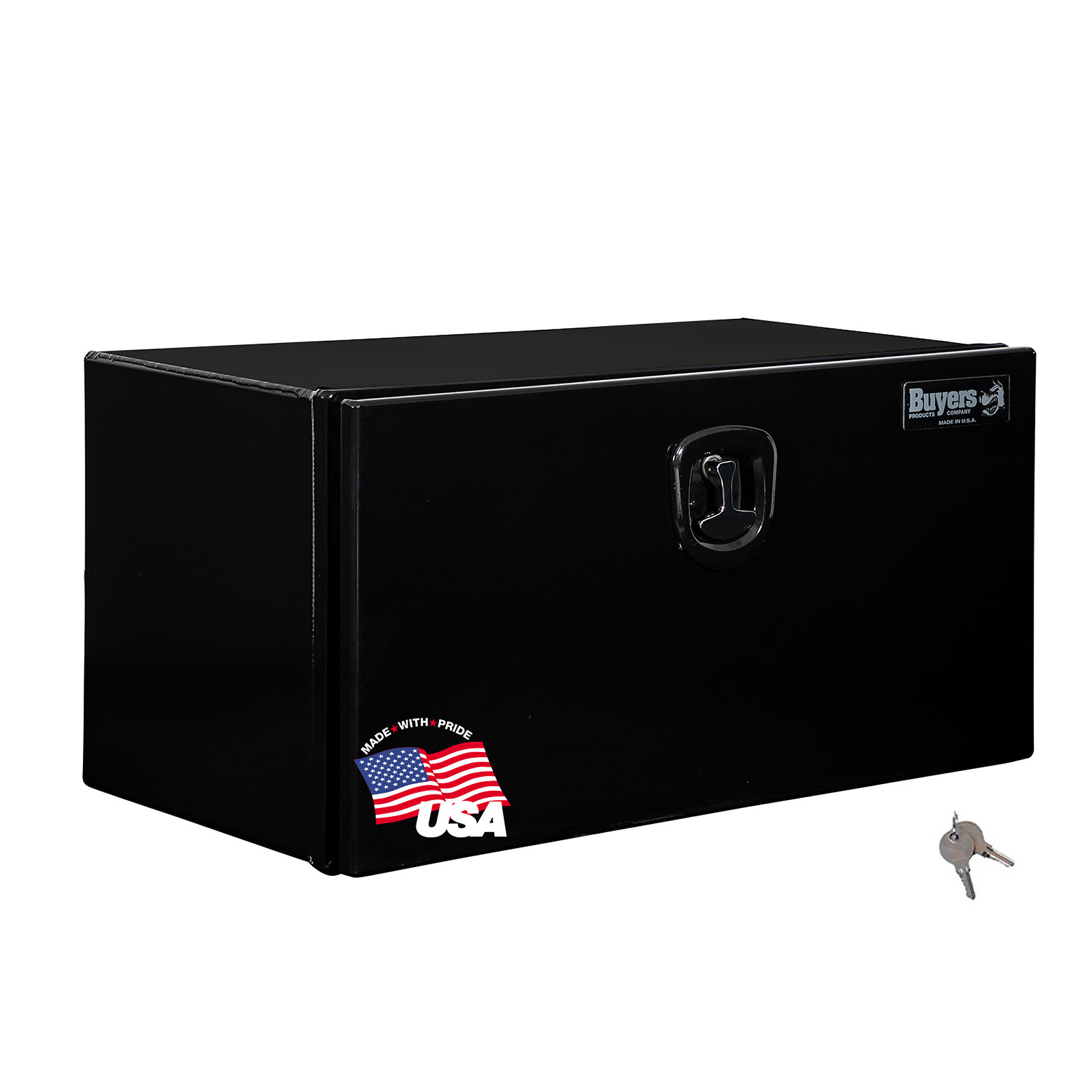 Buyers Products, 36x18x18 Pro 2 Door Underbody Truck Tool Job Storage Box, Width 36 in, Material Aluminum, Color Finish Glossy Black, Model# 1705905