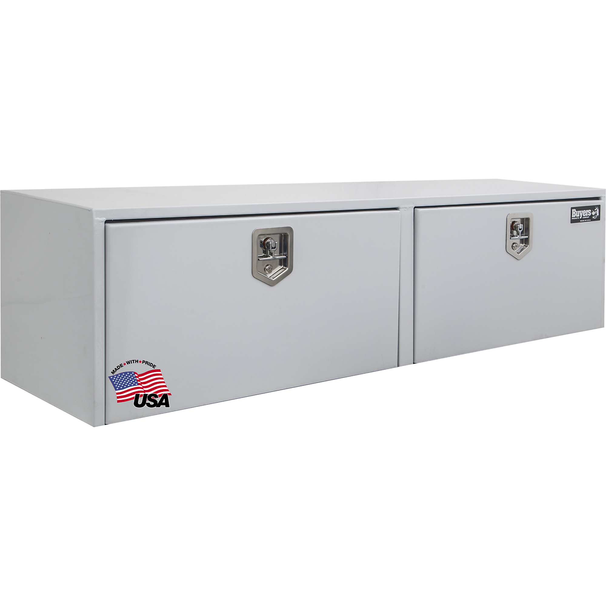 Buyers Products, 72x24x24in. Underbody Truck Bed Tool Job Storage Box, Width 72 in, Material Steel, Color Finish Glossy White, Model# 1704420