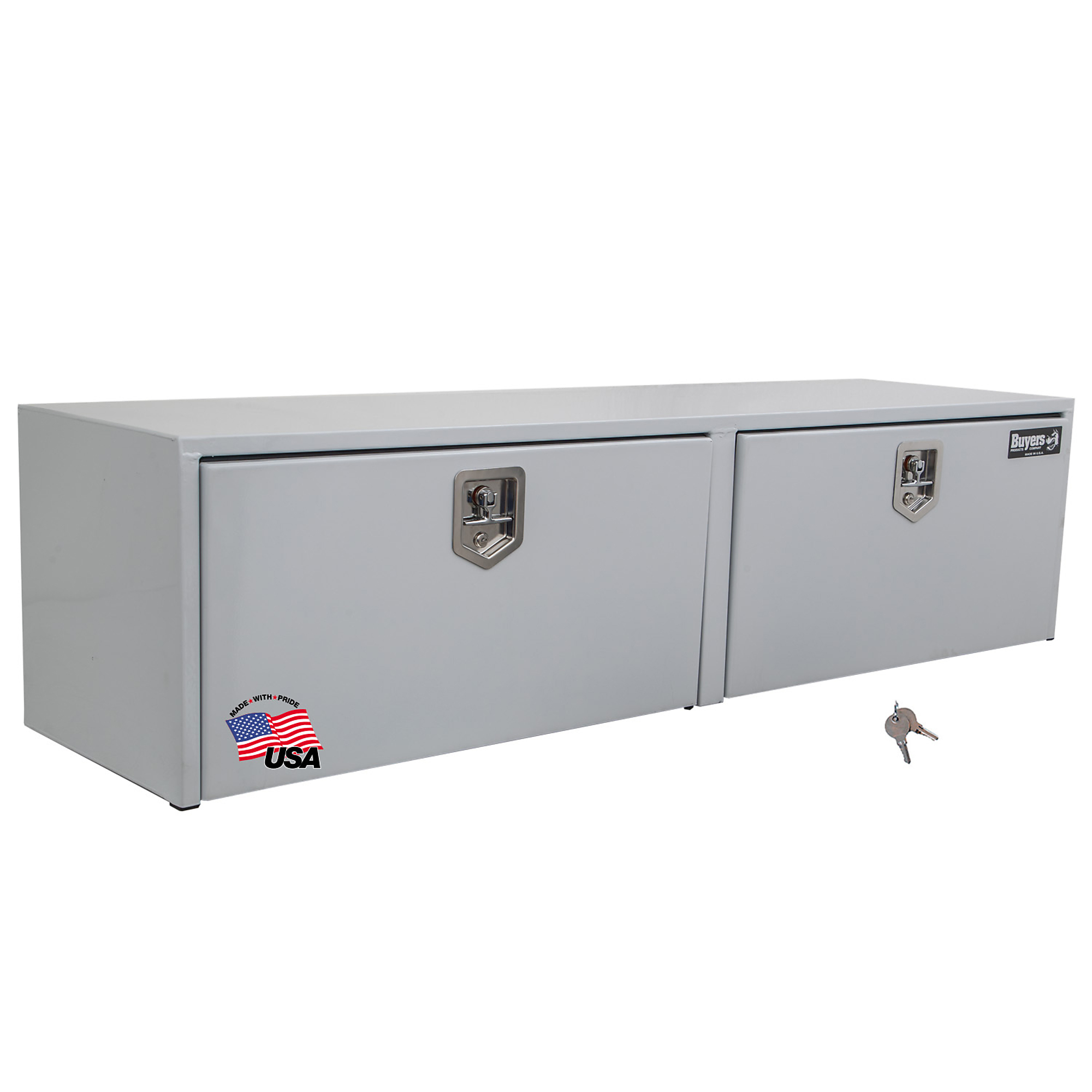 Buyers Products, 72x18x18in. Underbody Truck Bed Tool Job Storage Box, Width 72 in, Material Steel, Color Finish Glossy White, Model# 1702425