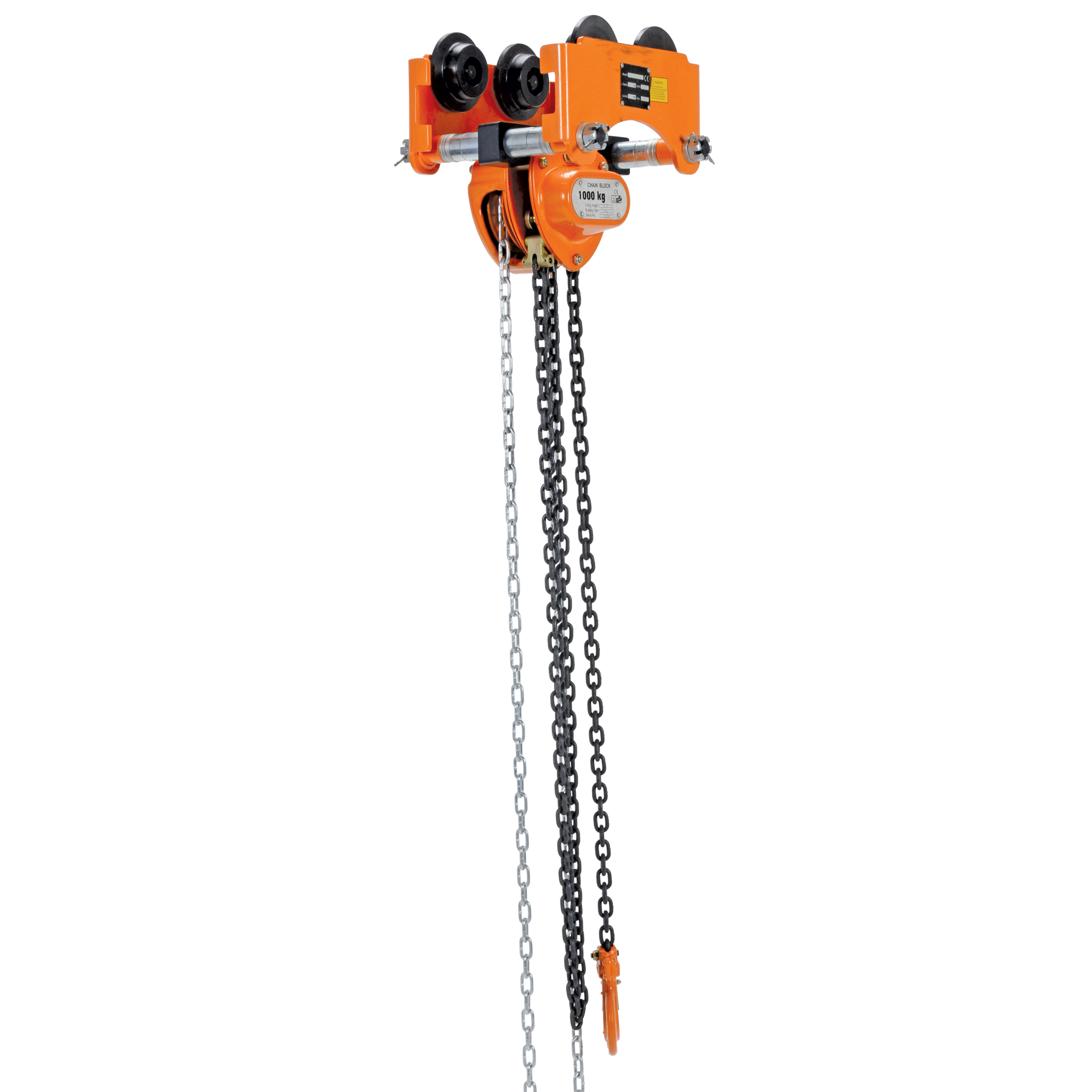 Vestil Low Headroom Chain Hoist with Push Trolley - 2000-Lb. Capacity, 13ft. Lift Height, Steel, Model# LOW-2P