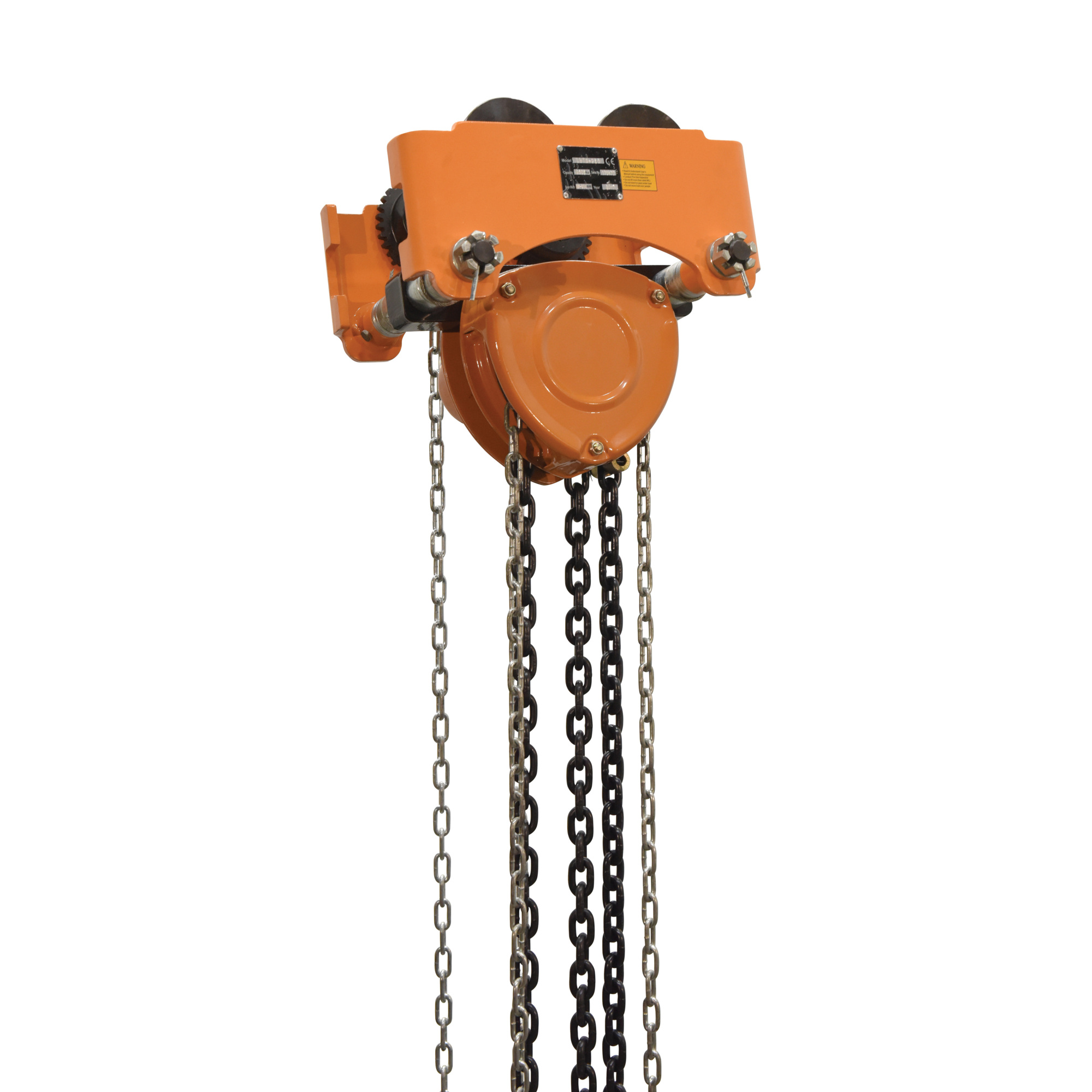 Vestil Low Headroom Chain Hoist Gear Trolley - 4000-Lb. Capacity, 16.25ft. Lift Height, Heavy-Duty Steel, Model# LOW-4G