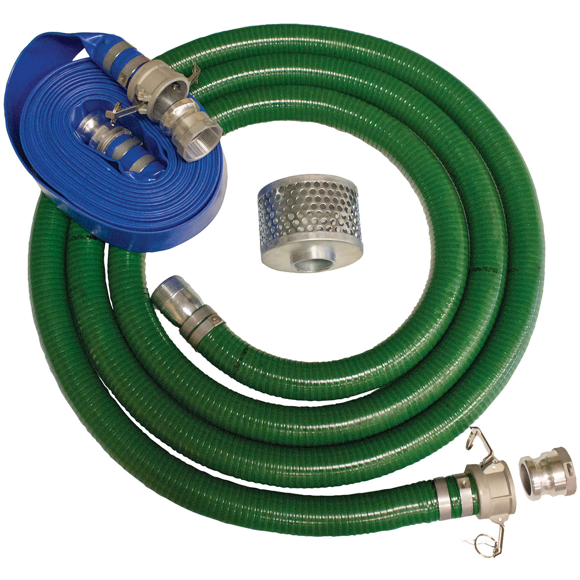 Brave, 2in. Hose Kit with 20ft. intake and 50ft. discharge, Hose Diameter 2 in, Hose Length 0 ft, Max. PSI 65 Model# BRHK2