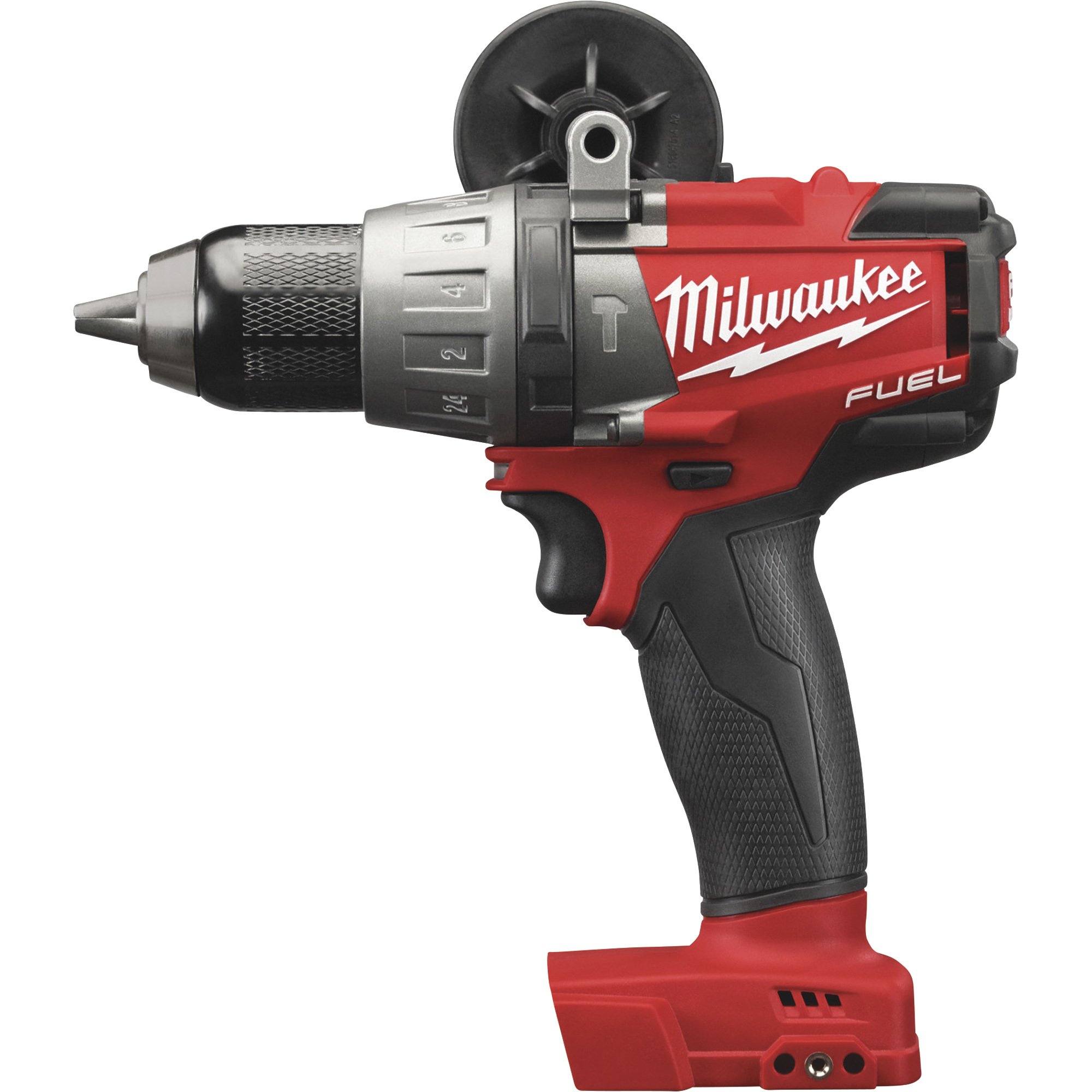 Milwaukee M18 FUEL Li-Ion Cordless Electirc Hammer Drill/Driver — Tool Only, 1/2in. Keyless Chuck, 2,000 RPM, 32,000 BPM, Model 2704-20