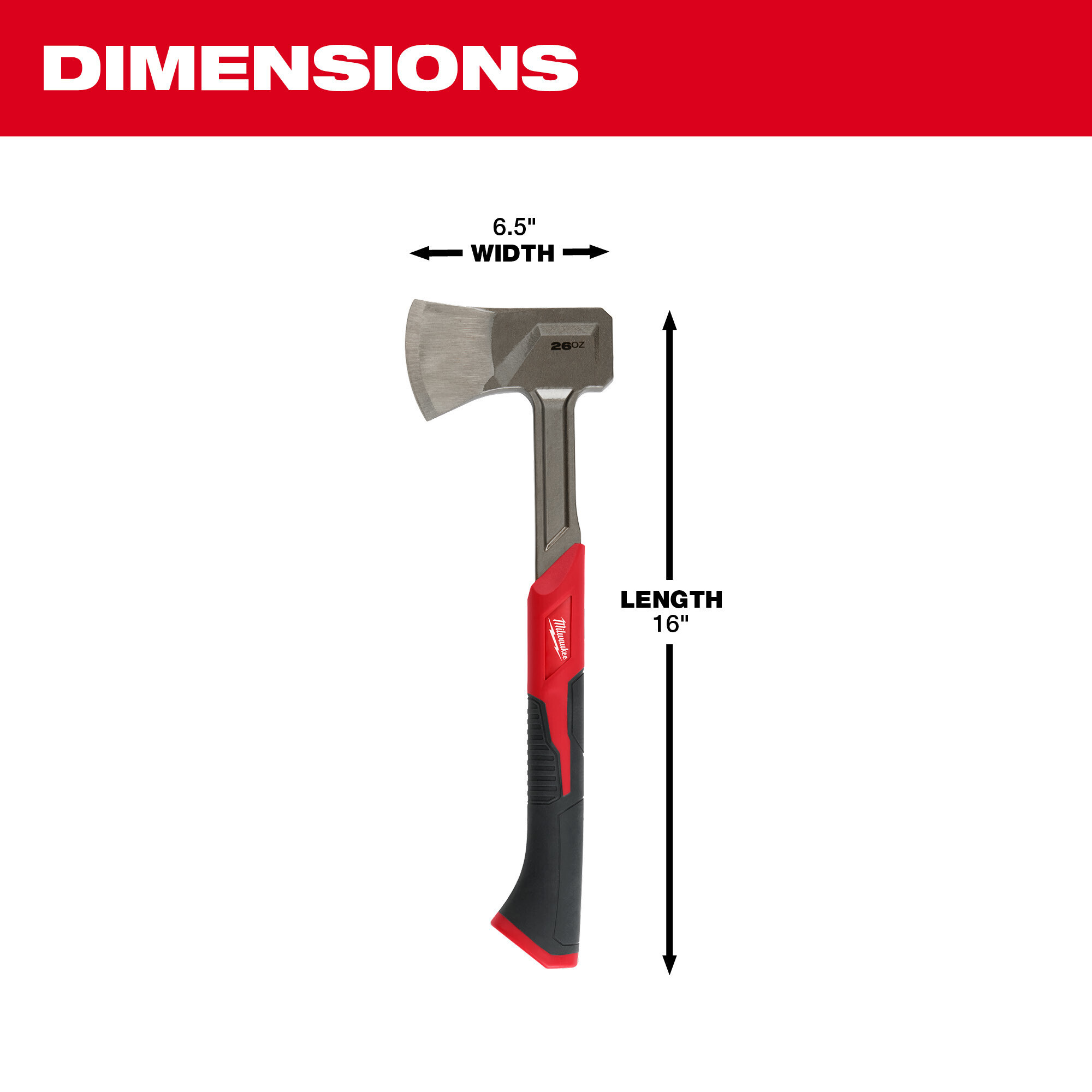 Milwaukee, 16in. SPLITTING AXE, Head Weight 2.39 lb, Model 48229061