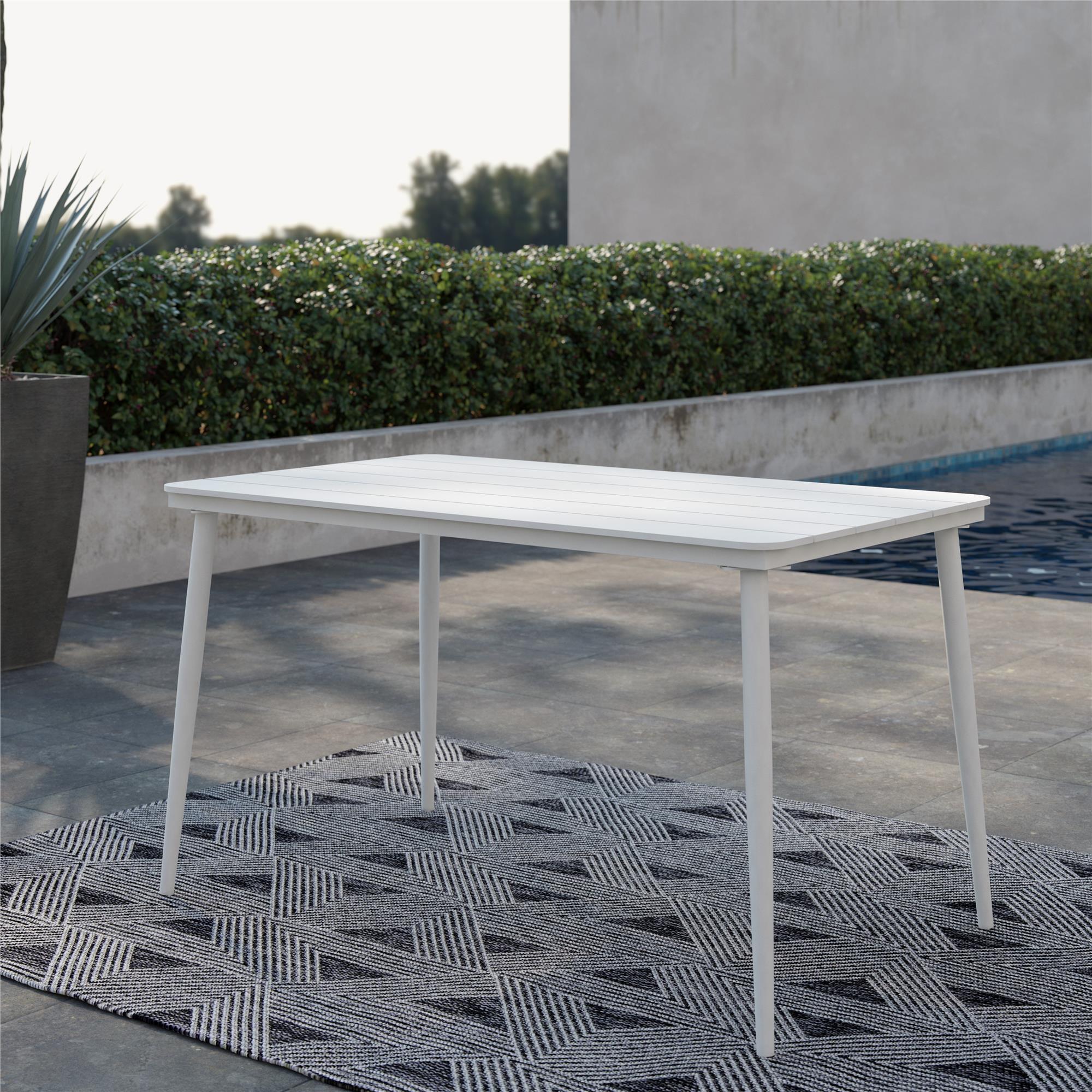 Novogratz April Collection Rectangular Dining Table - 50in. x 29in., Indoor/Outdoor, White, Weather-Resistant, Model# 88712WHT1E