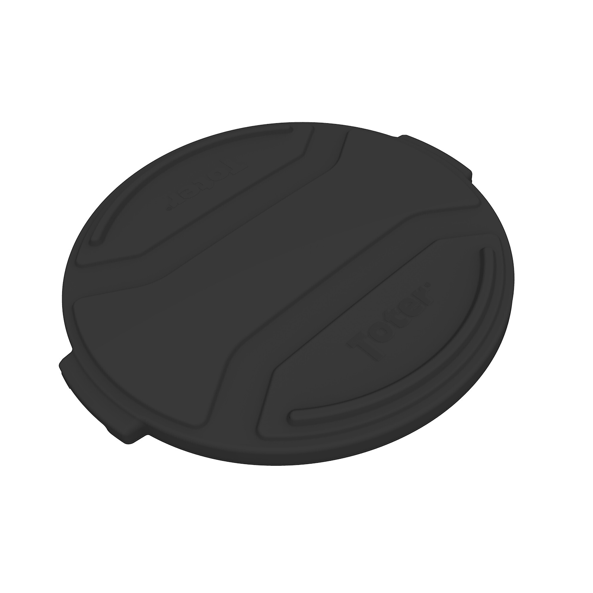 TOTER, 55 Gallon Round Trash Can Lid - Black, Capacity 55 Gal, Color Family Black, Material Molded Plastic, Model# RND55-L