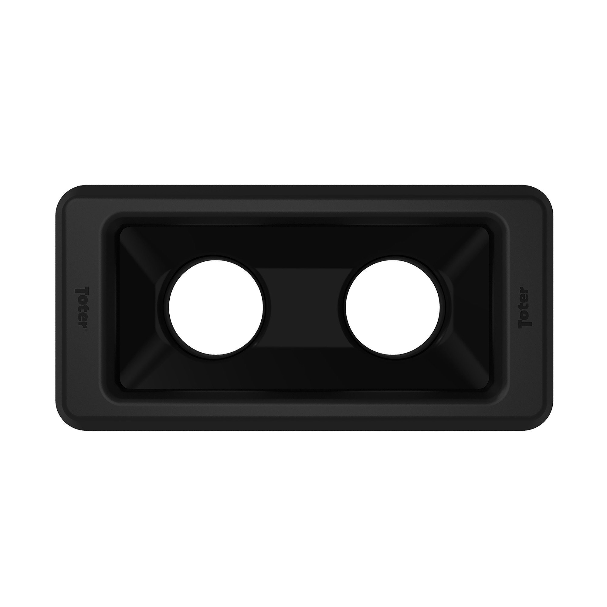 TOTER Rectangular Trash Can with Can Cutout Lid - 23 Gal., Molded Plastic, Black, Model# SL000-2
