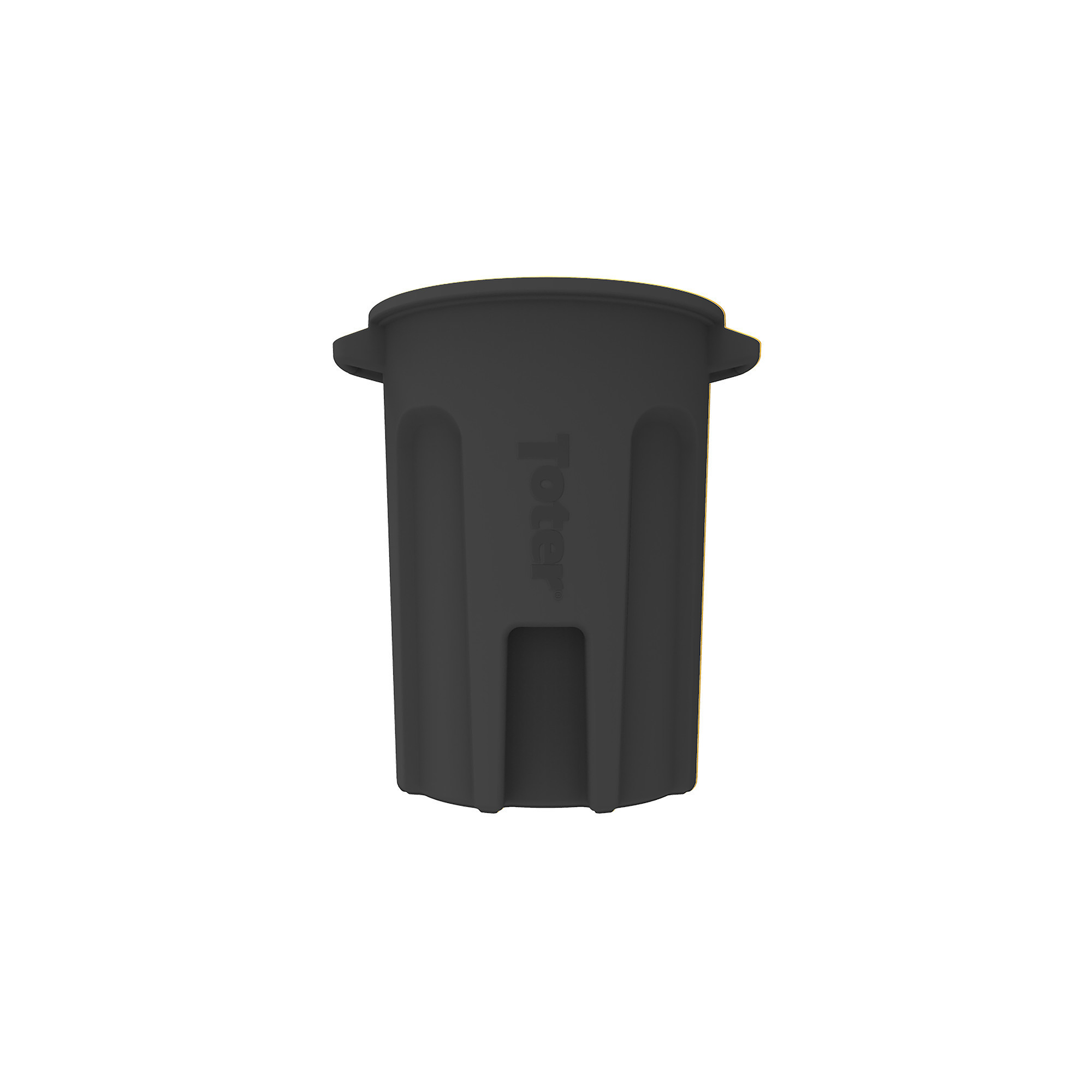 TOTER Round Trash Can - 44-Gallon, Molded Plastic, Lift Handle, Black, Model# RND44-B