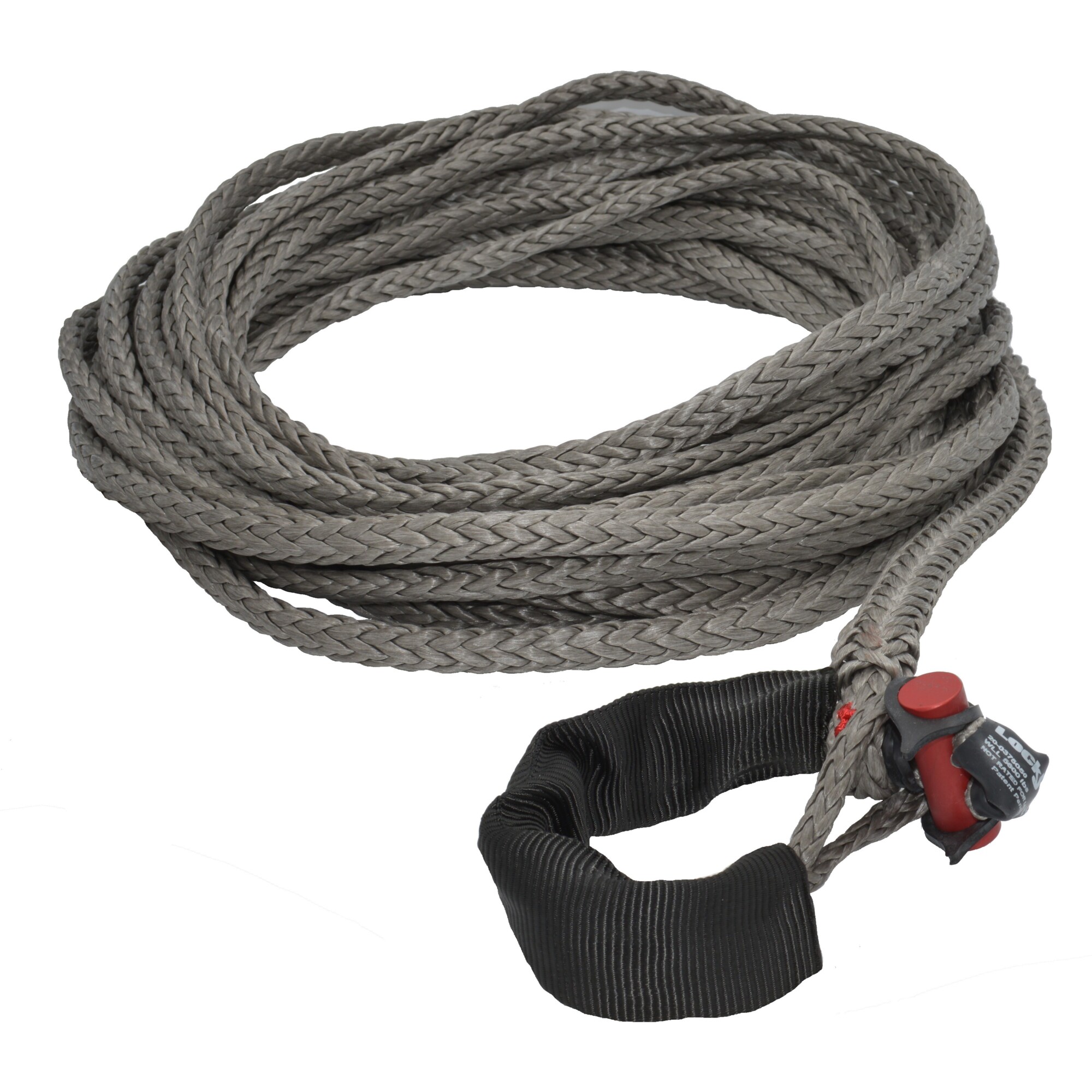 LockJaw, Synthetic Winch Rope Line Ext. w/Shackle, Max. Capacity 19800 lb, Length 50 ft, Diameter 3/8 in, Model# 21-0375050
