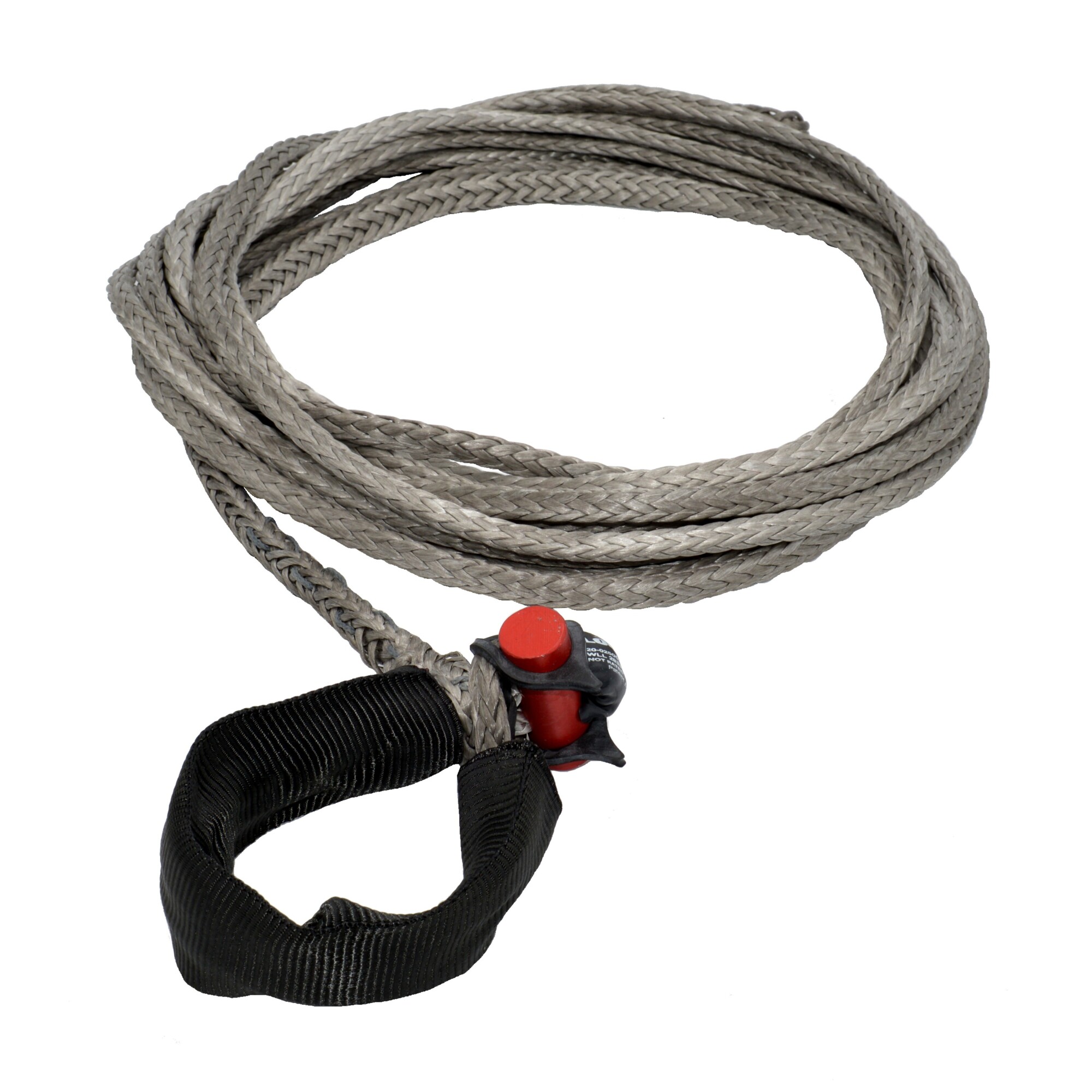 LockJaw, Synthetic Winch Rope Line Ext. w/Shackle, Max. Capacity 8499 lb, Length 25 ft, Diameter 1/4 in, Model# 21-0250025