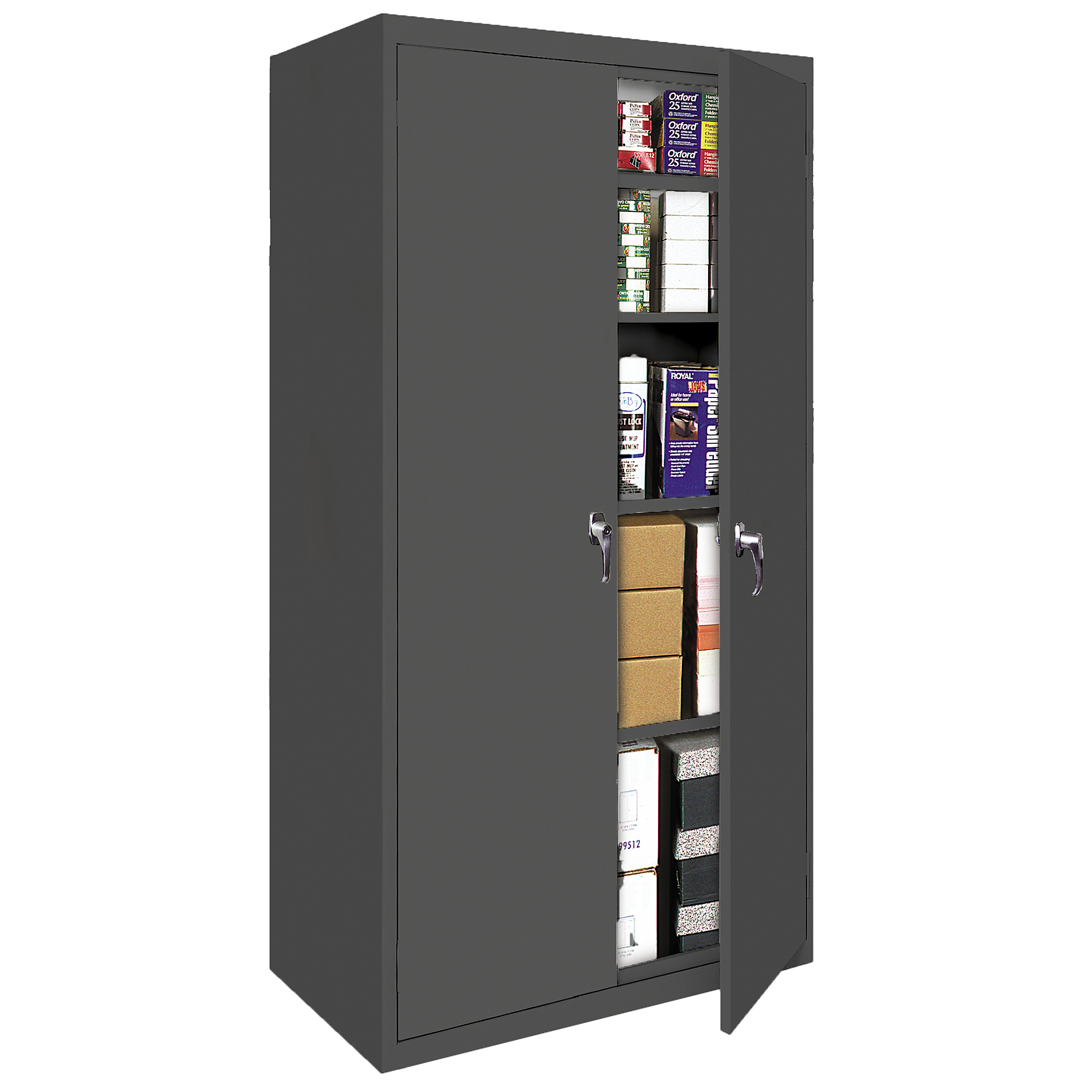 Steel Cabinets USA, Fixed Shelf Fully Assembled Cabinet, Height 72 in, Width 30 in, Color Charcoal, Model# FS-357-C