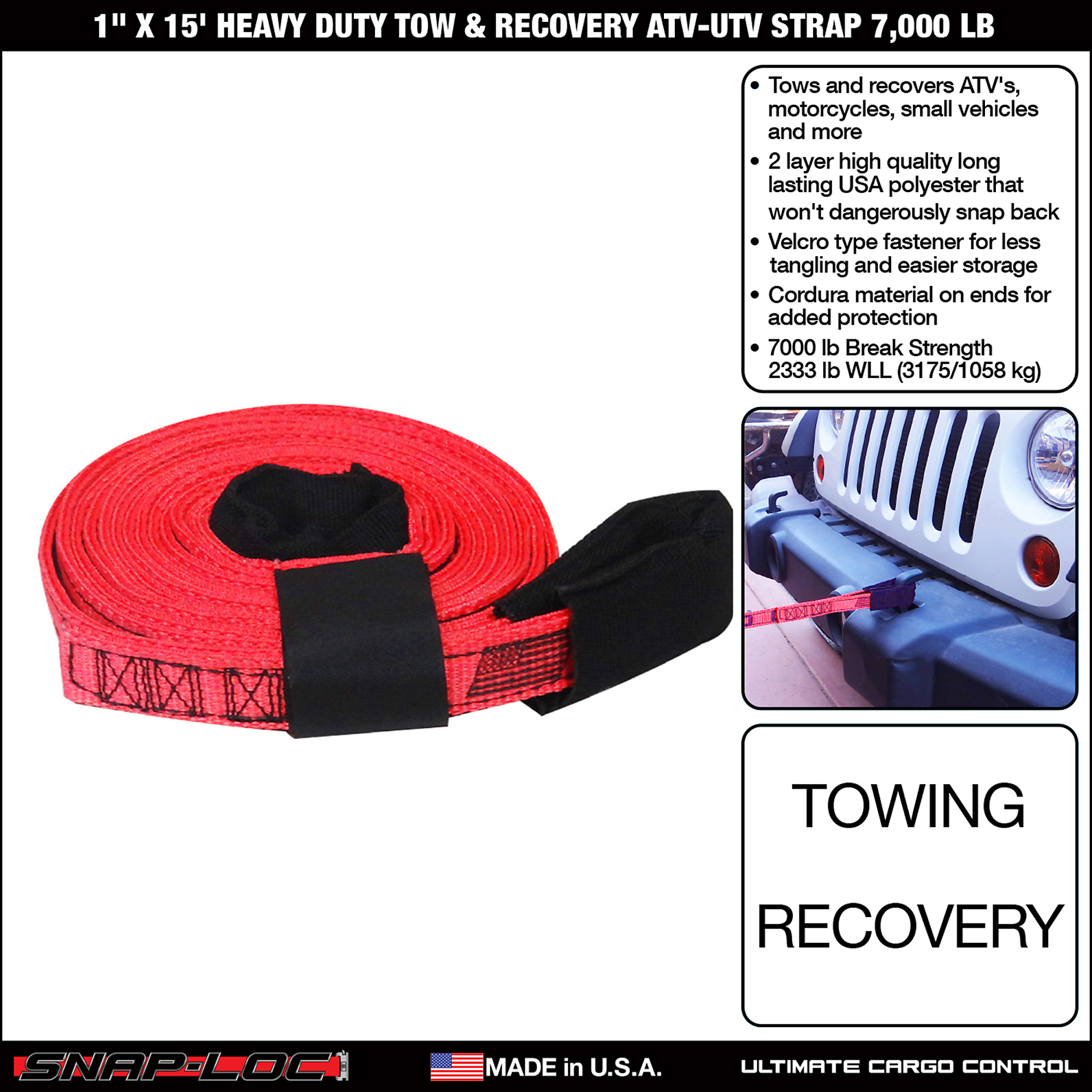 Recovery Straps 2-Ply, Capacities 40,000-117,600 Lbs