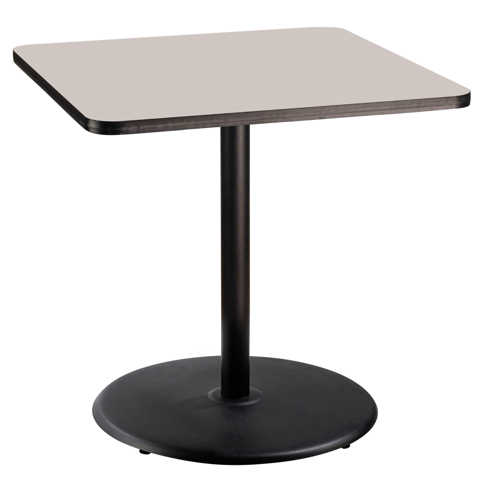 National Public Seating, Cafe Table, 36x36x36 Square "R" Base, Height 36 in, Model# CT33636RCPBTMGY