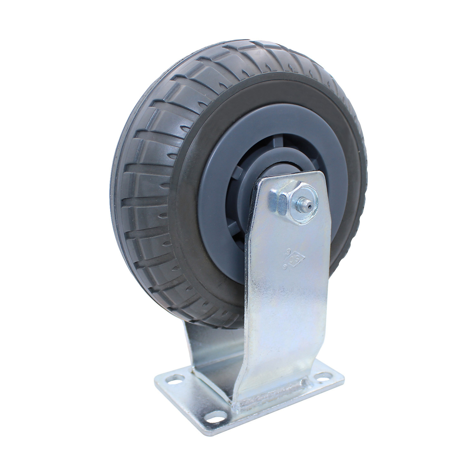 Snap-Loc Extreme-Duty Synthetic Rubber Rigid Caster - 6in. Wheel, 400-Lb. Capacity, Model# SLAC6EDF