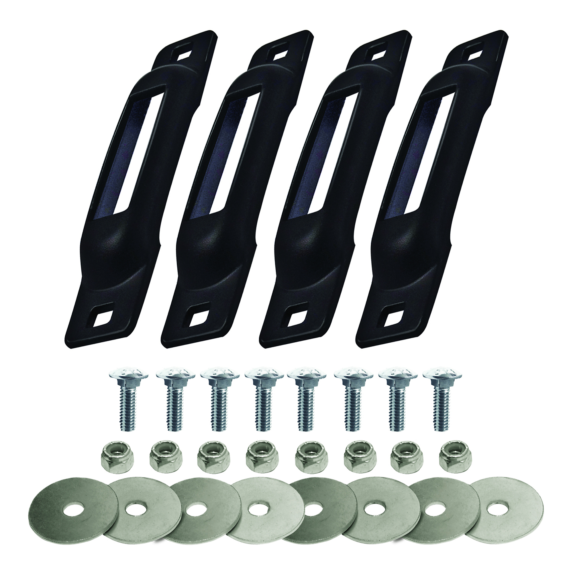 Snap-Loc E-Track Single Strap Anchor Kit - 4 Pcs, 1000-Lb. Working Load, Steel, Black, Model# SLSB4FC