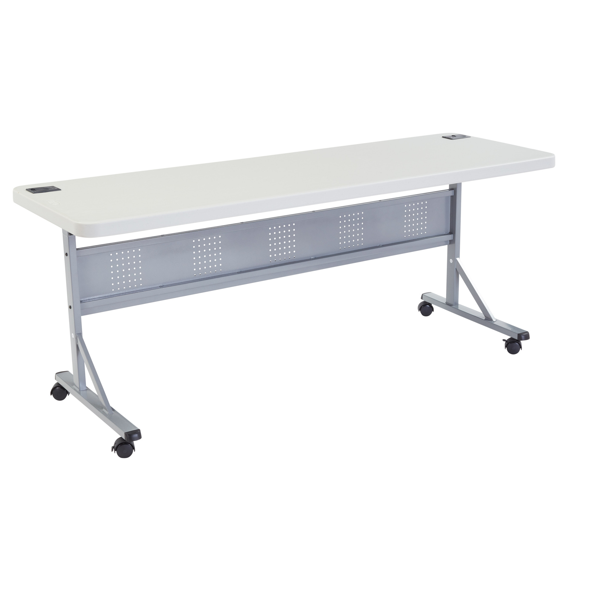 National Public Seating, 24x72 Flip-N-Store Training Table, Speckled Grey, Height 29.5 in, Model# BPFT-2472