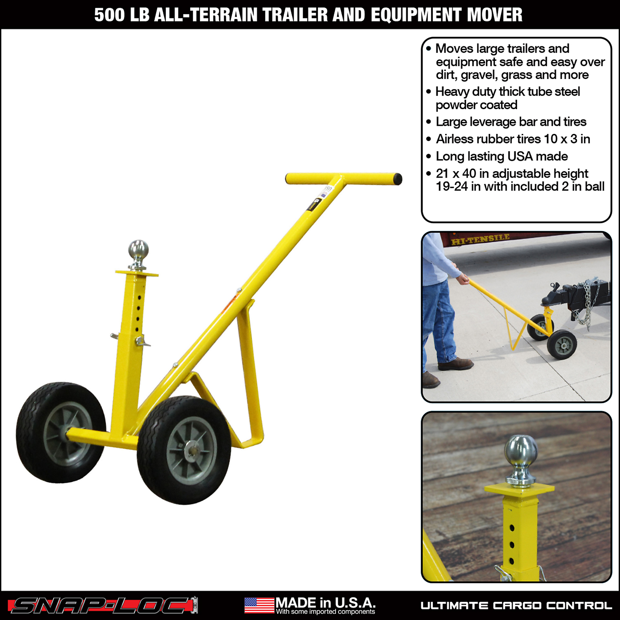 Snap-Loc, All-Terrain Trailer and Equipment Mover, Total Capacity 500 ...