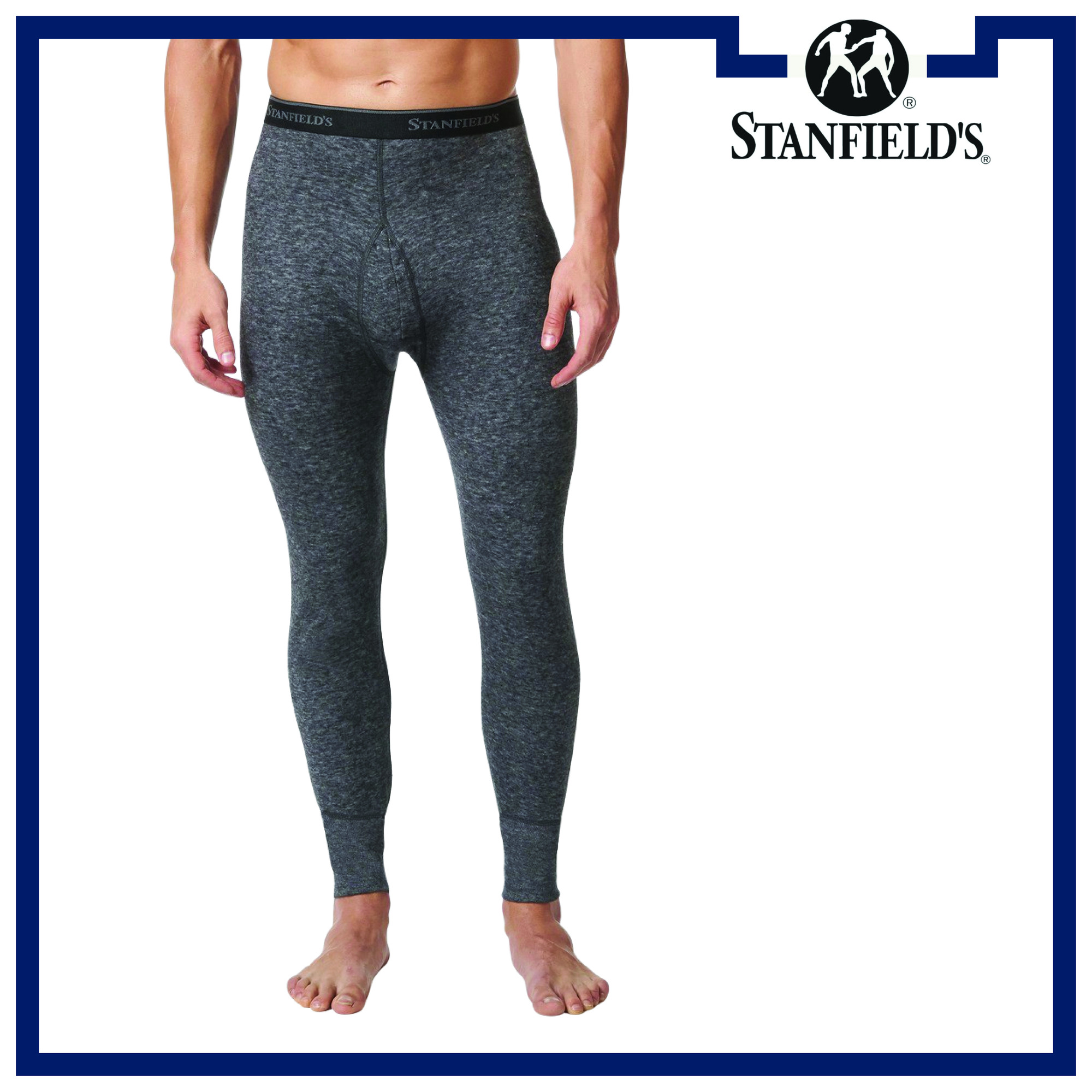 Stanfield's, Men's 2 Layer Wool Blend Long Johns, Size 2XL, Color CHARCOAL  MIX, Model# 8812-Charcoal Mix-2XL