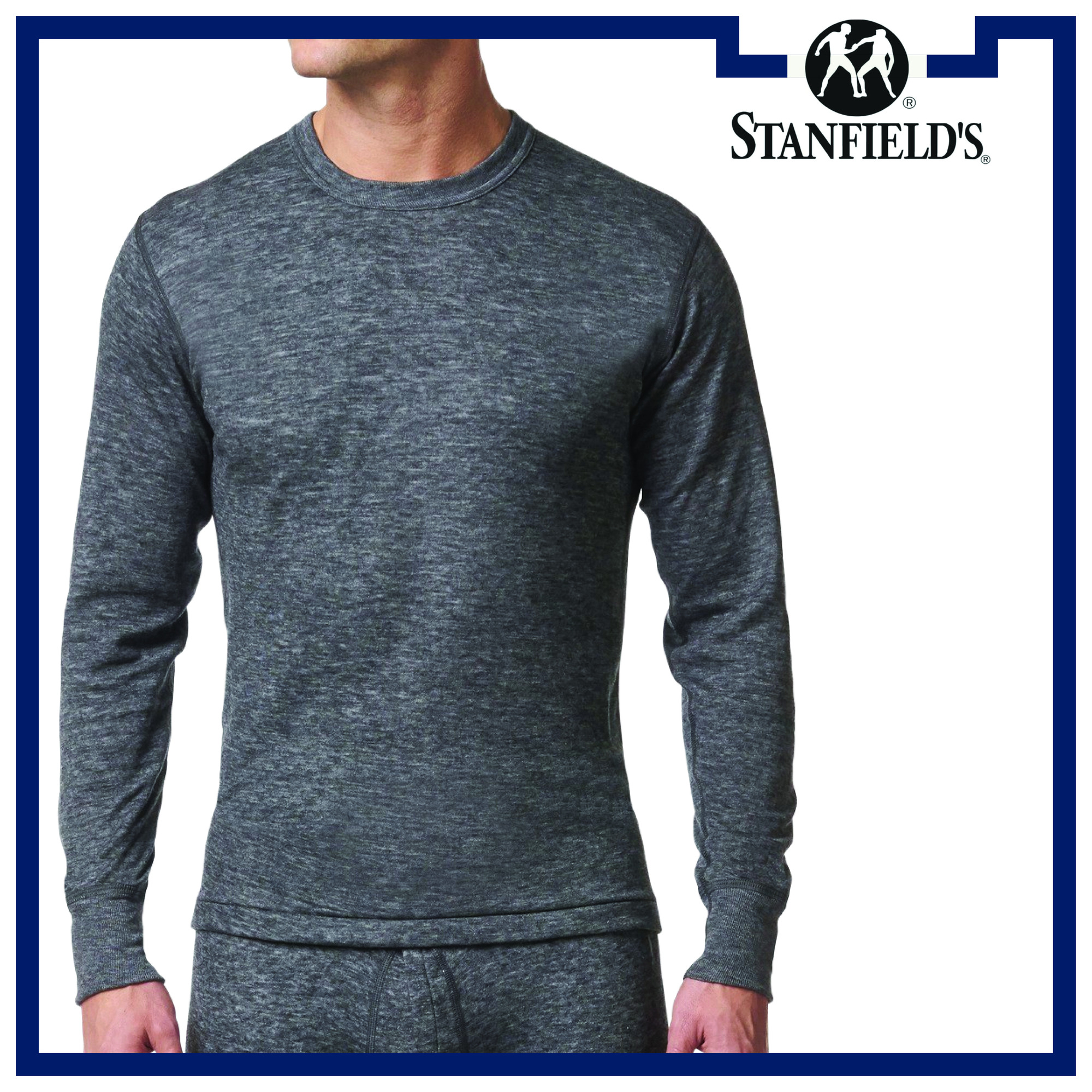  Stanfield's Men's Merino Wool Two Layer Long Sleeve Top,  Charcoal Mix, Small : Clothing, Shoes & Jewelry
