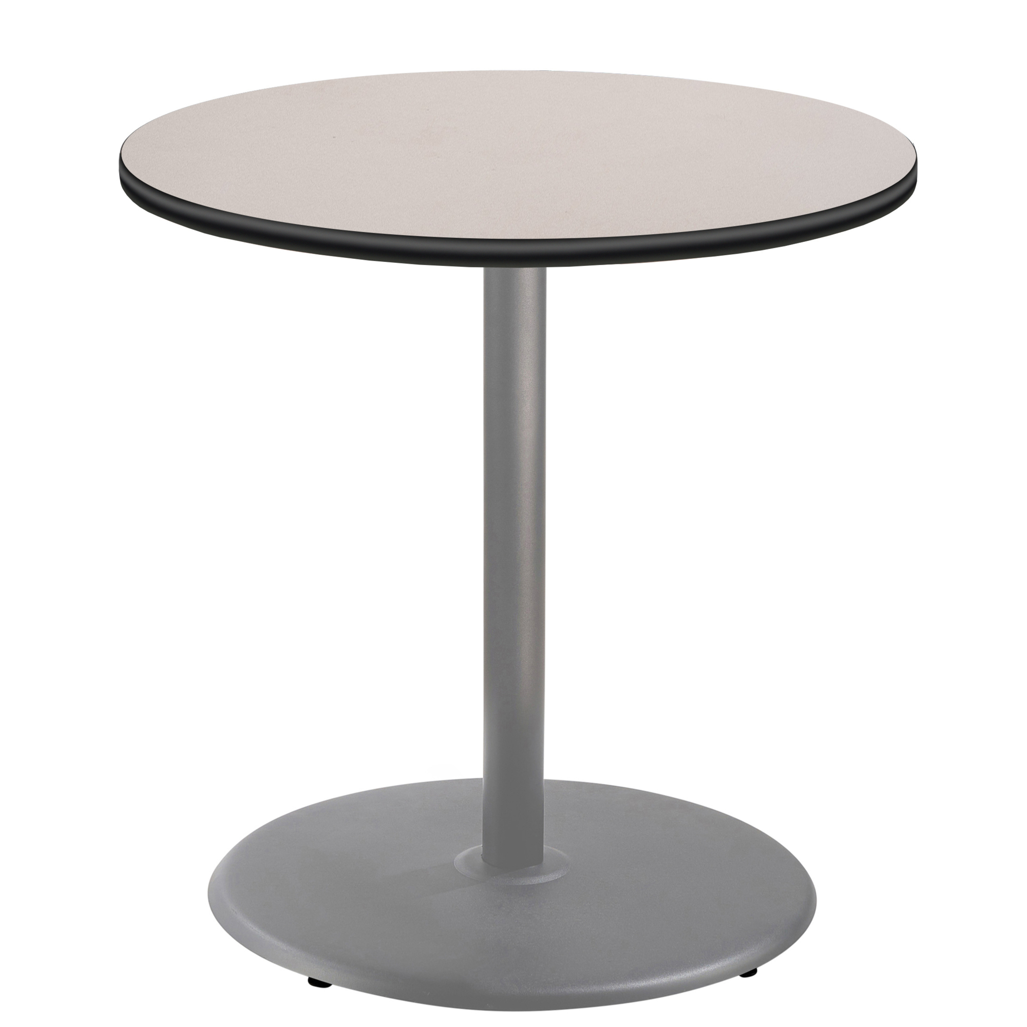 National Public Seating, Cafe Table, 36x36x36 Round "R" Base, Height 36 in, Model# CTG13636RCPBTMGY