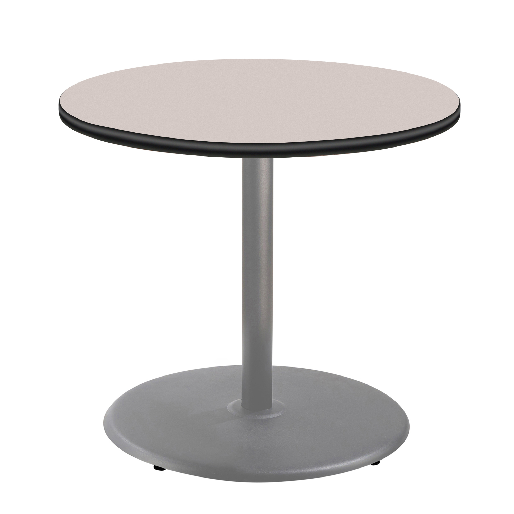 National Public Seating, Cafe Table, 36x36x30 Round "R" Base, Height 30 in, Model# CTG13636RDPBTMGY
