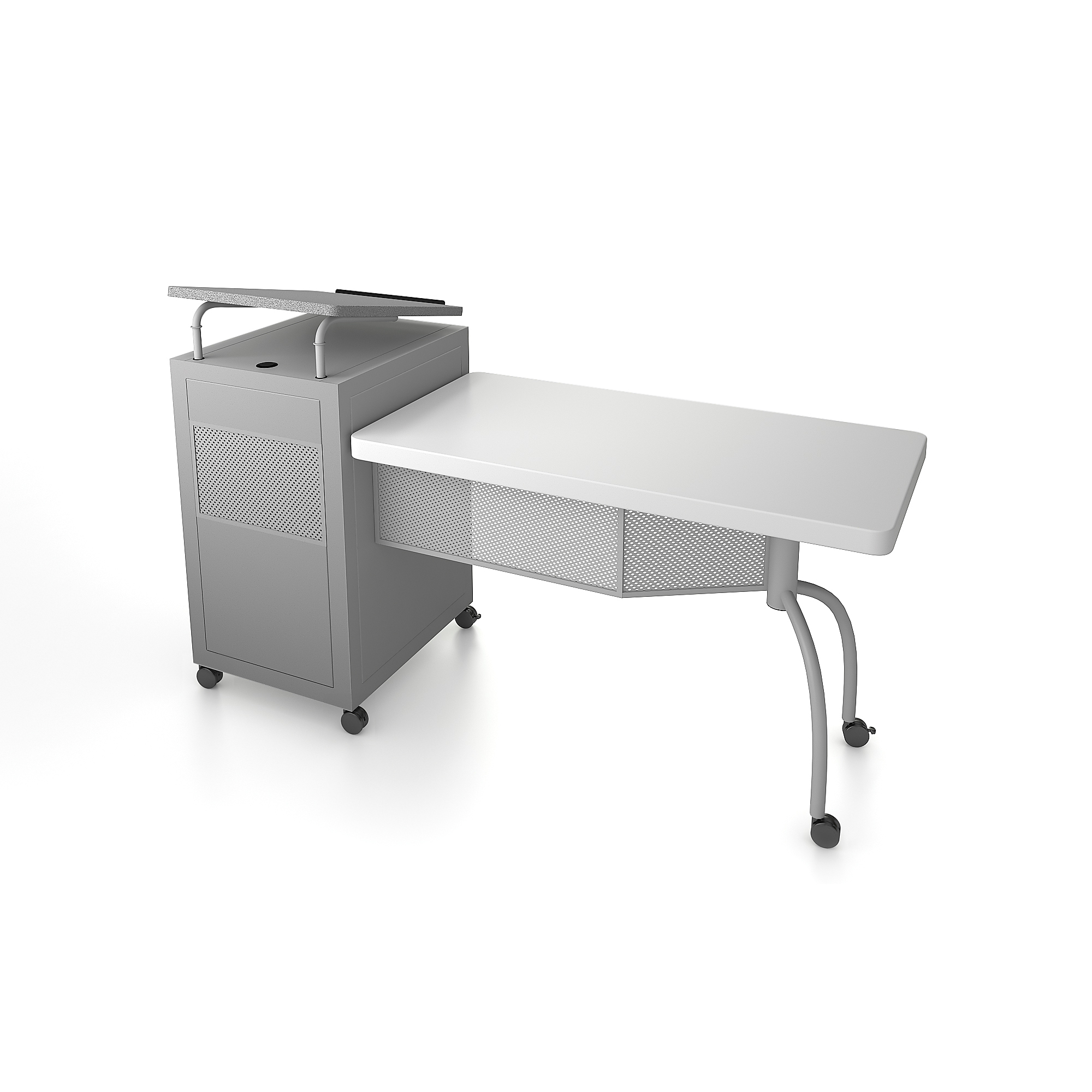 National Public Seating, Edupod Desk Lectern, Width 24 in, Height 45 in, Depth 68 in, Model# EDPD