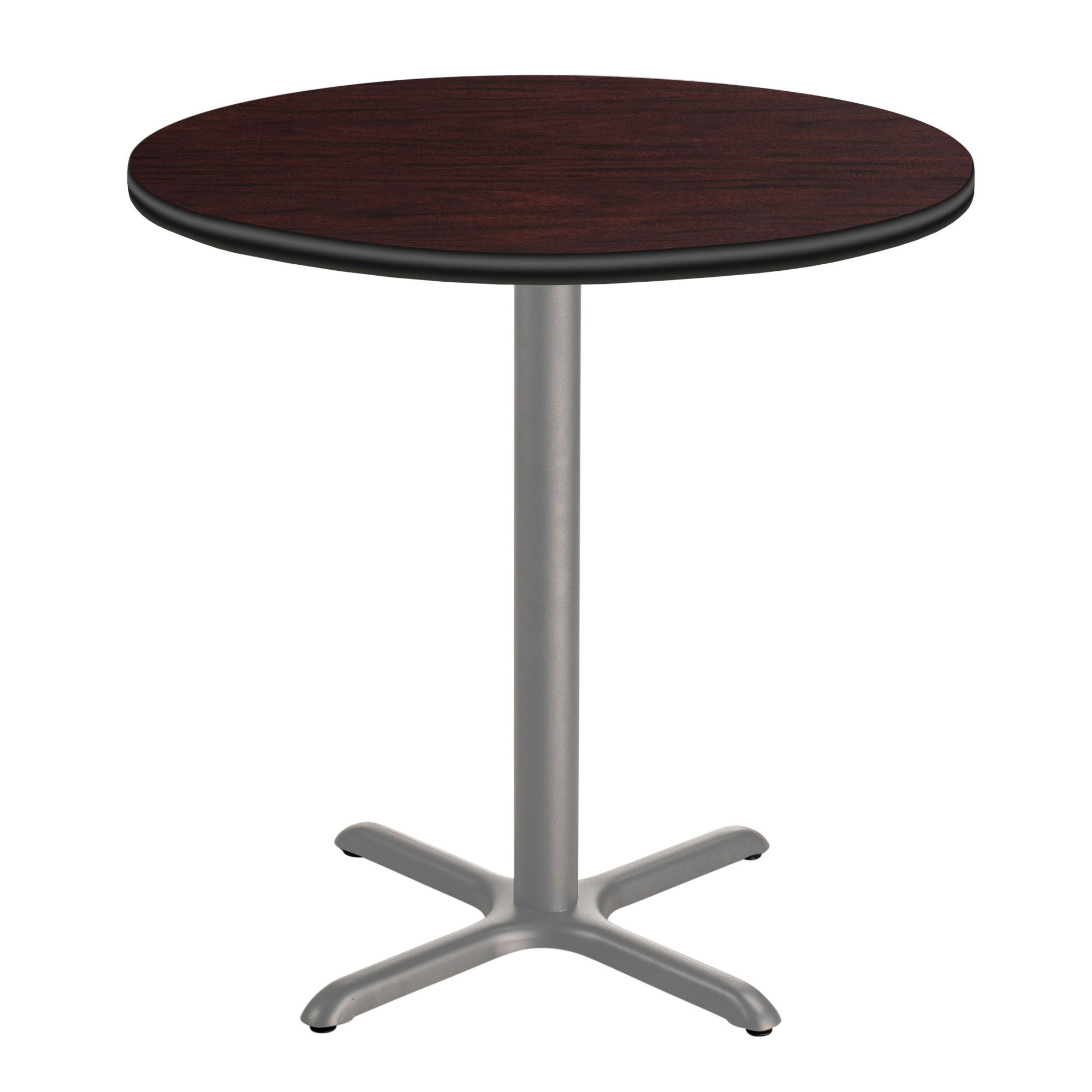 National Public Seating, Cafe Table, 36x36x36 Round "X" Base, Height 36 in, Model# CTG13636XCPBTMMY