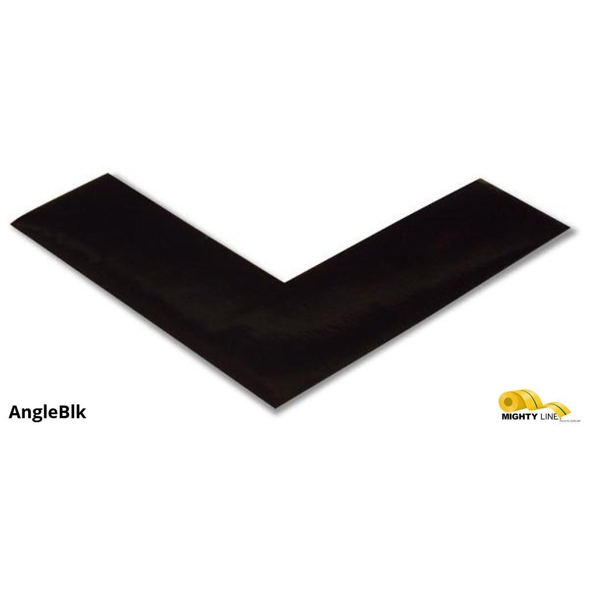 Mighty Line Solid Black Angle Floor Markers — 2in. Wide, 6in. x 6in. x 2in., 50 Mil Thick, Pack of 100, Model# AngleBlk