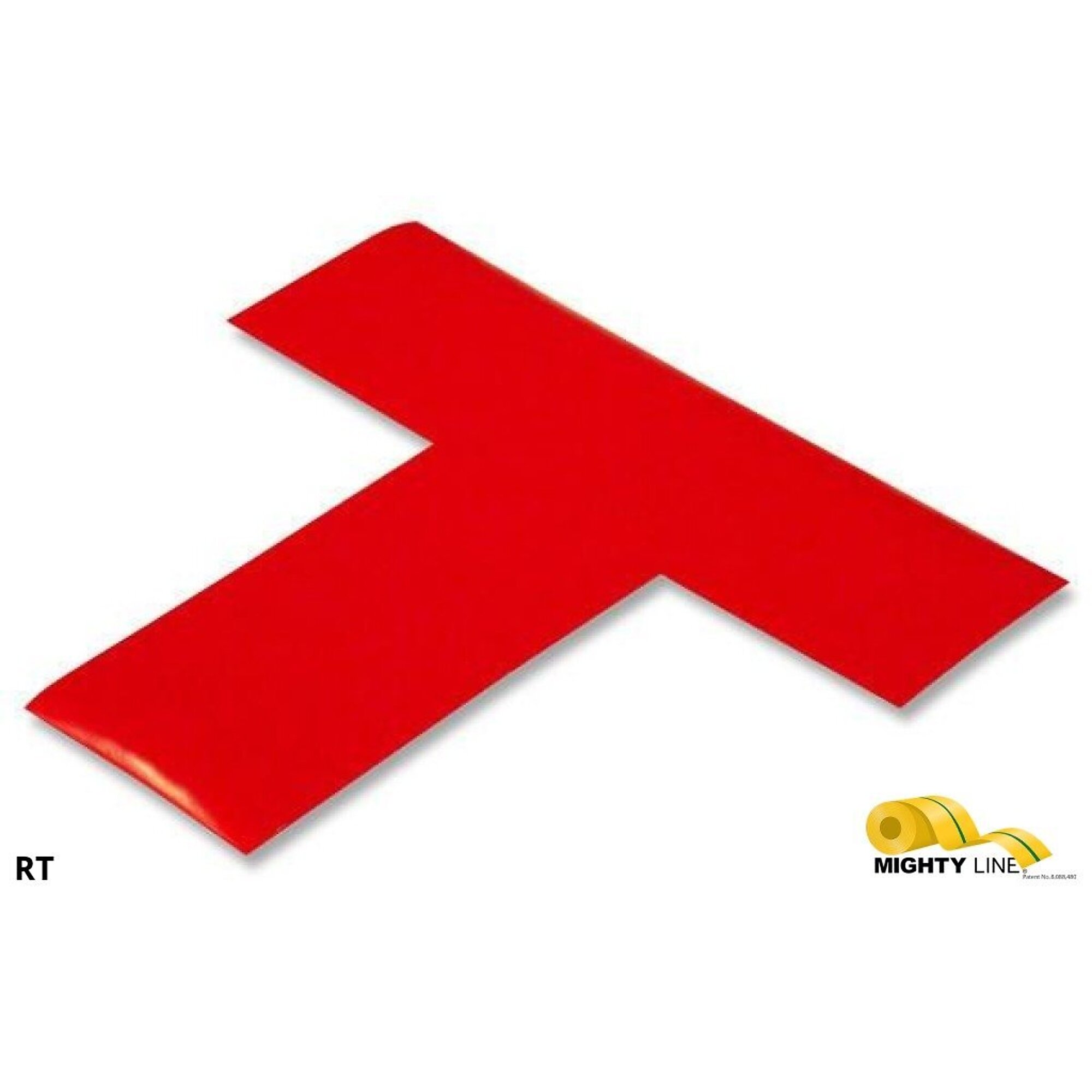 Mighty Line Solid Red Floor Tape Ts — 2in. Wide, 6in. x 6in. x 2in., 50 Mil Thick, 100 Pcs, Model# RT