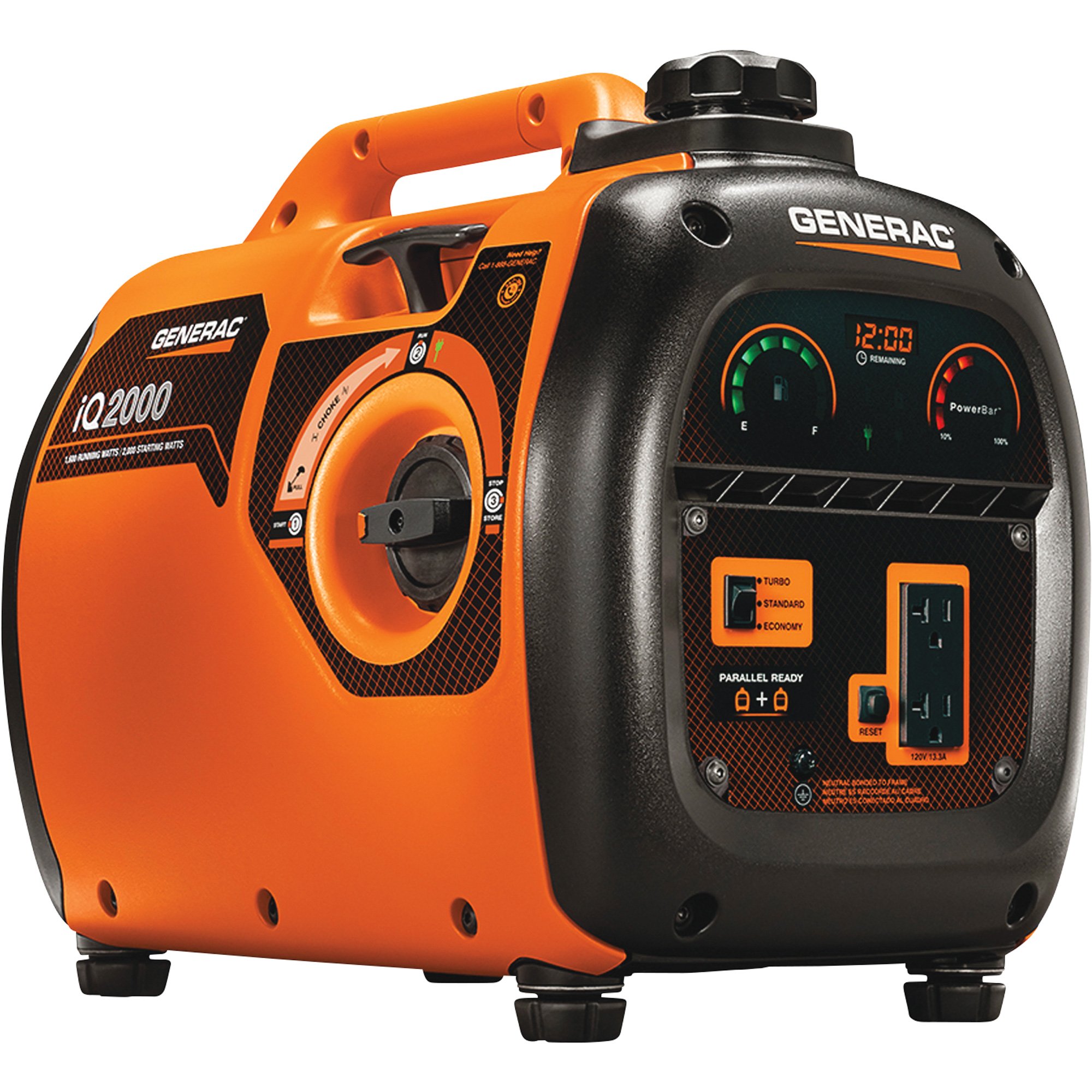 Generac iQ2000 Portable Inverter Generator — 2000 Surge Watts, 1600 Rated Watts, Model# 6866