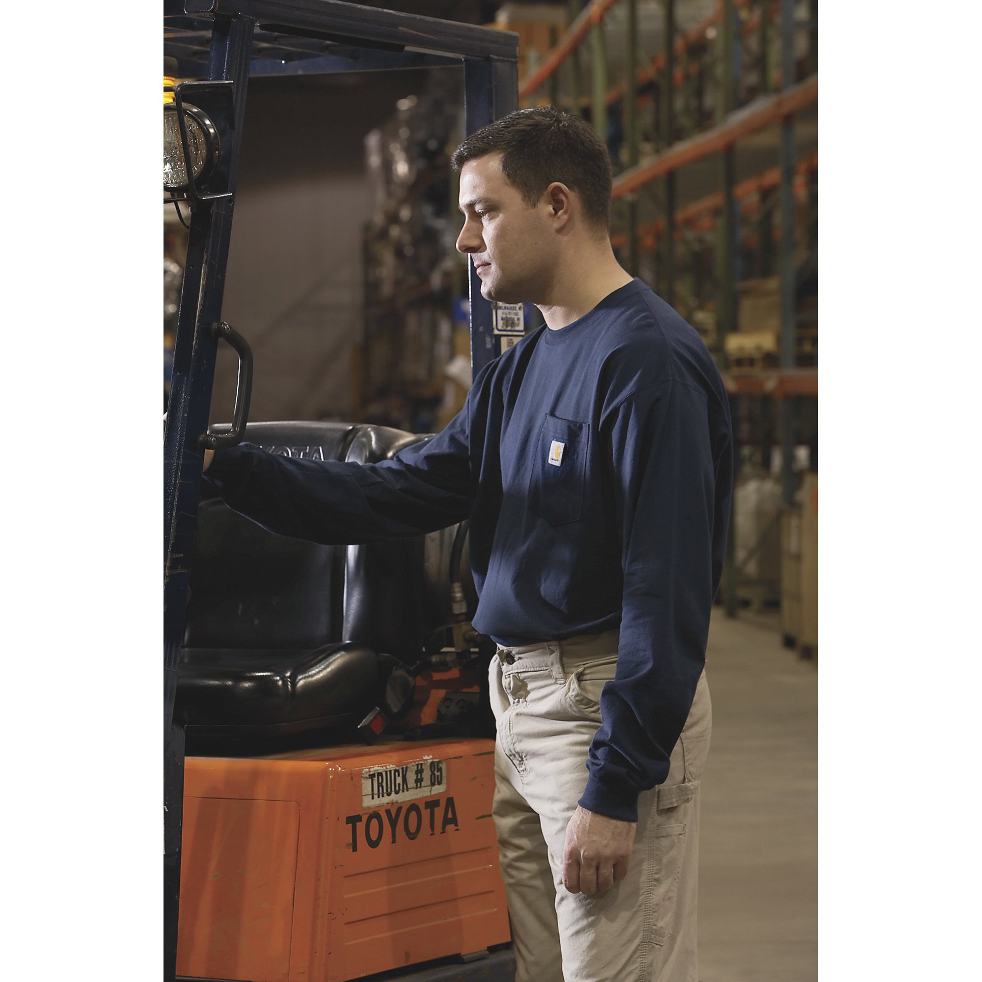 Carhartt Men\'s Workwear Long Sleeve Pocket T-Shirt - Navy, 2XL, Regular  Style, Model# K126 | Northern Tool