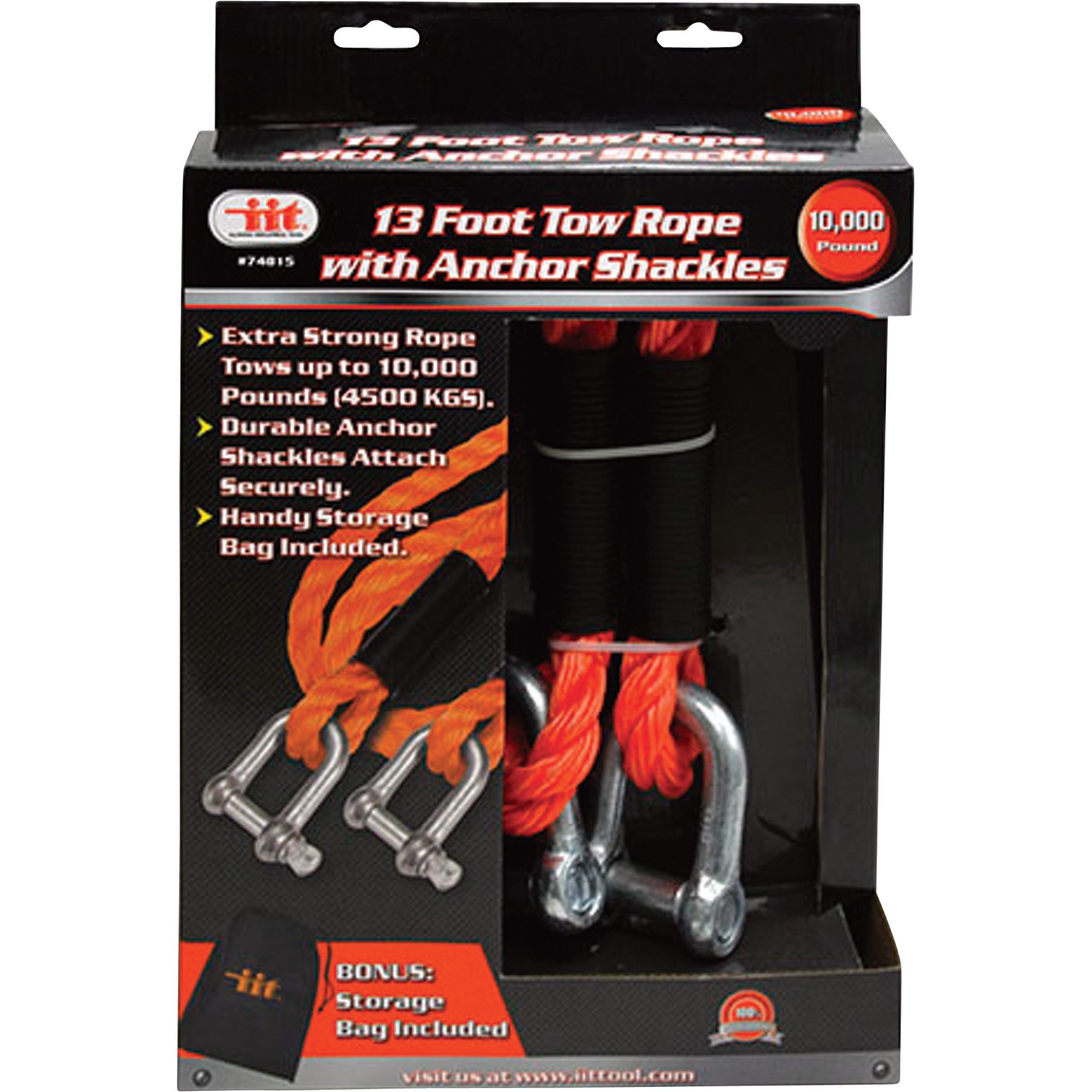 Mini Rope Tows 13ft. Tow Rope with Anchor Shackles — 5-Ton Capacity | Northern Tool