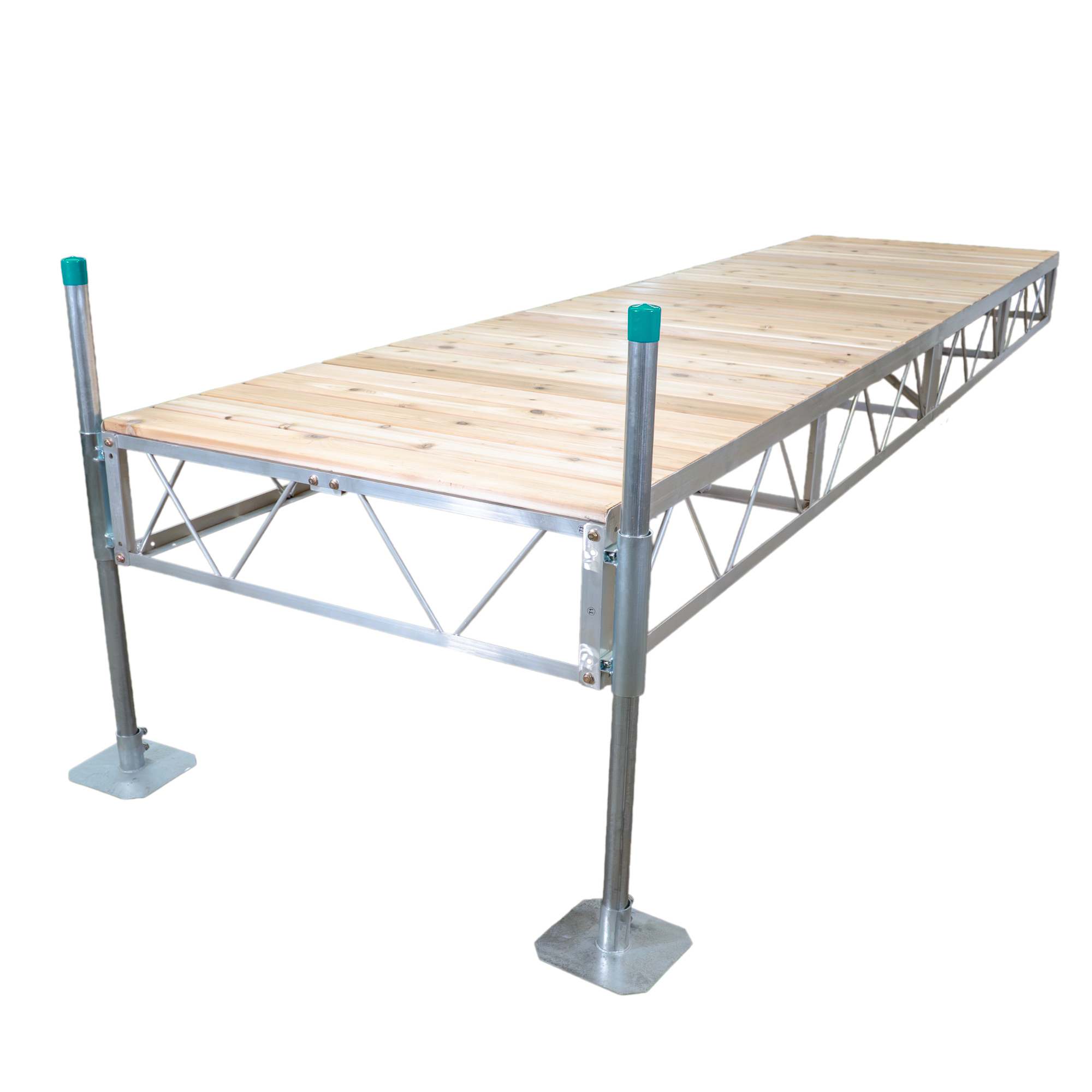 Patriot Docks 32' Straight Stationary Pipe Dock with Cedar Decking