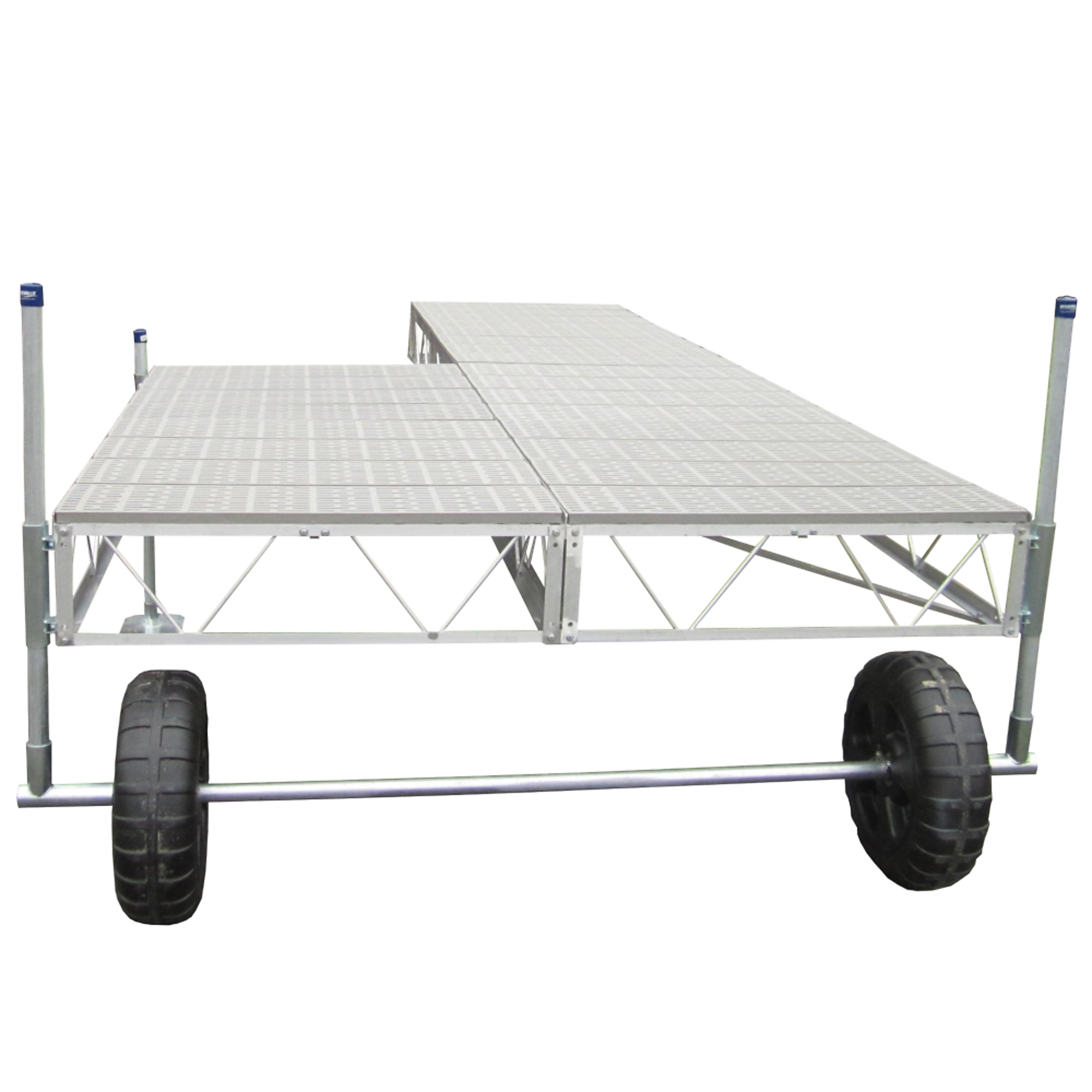Patriot Docks 16' Patio Roll-In Pipe Dock with Gray Poly Decking