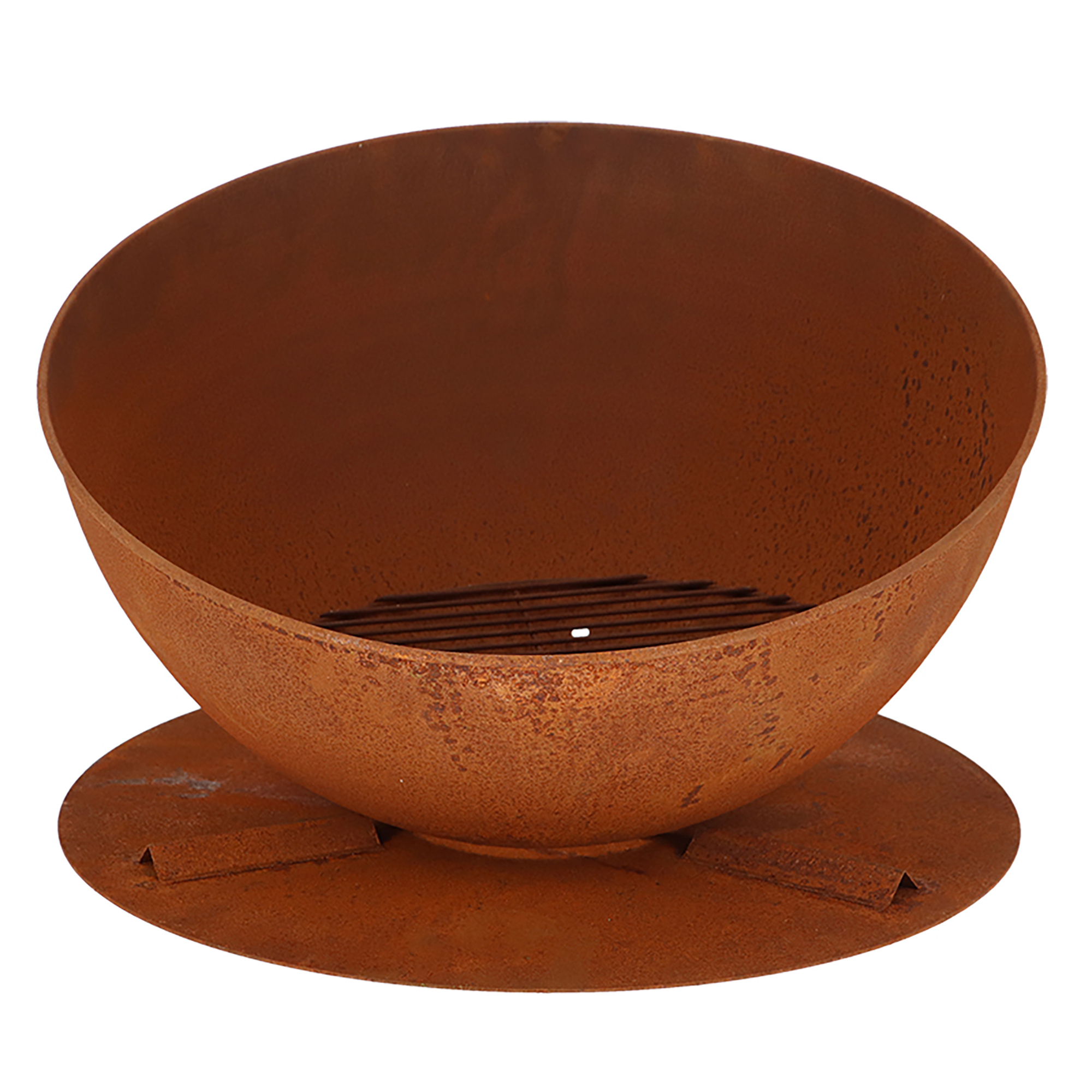 Esschert Design, Sloping Fire Bowl on Disc, Steel, Rust, Model# FF514