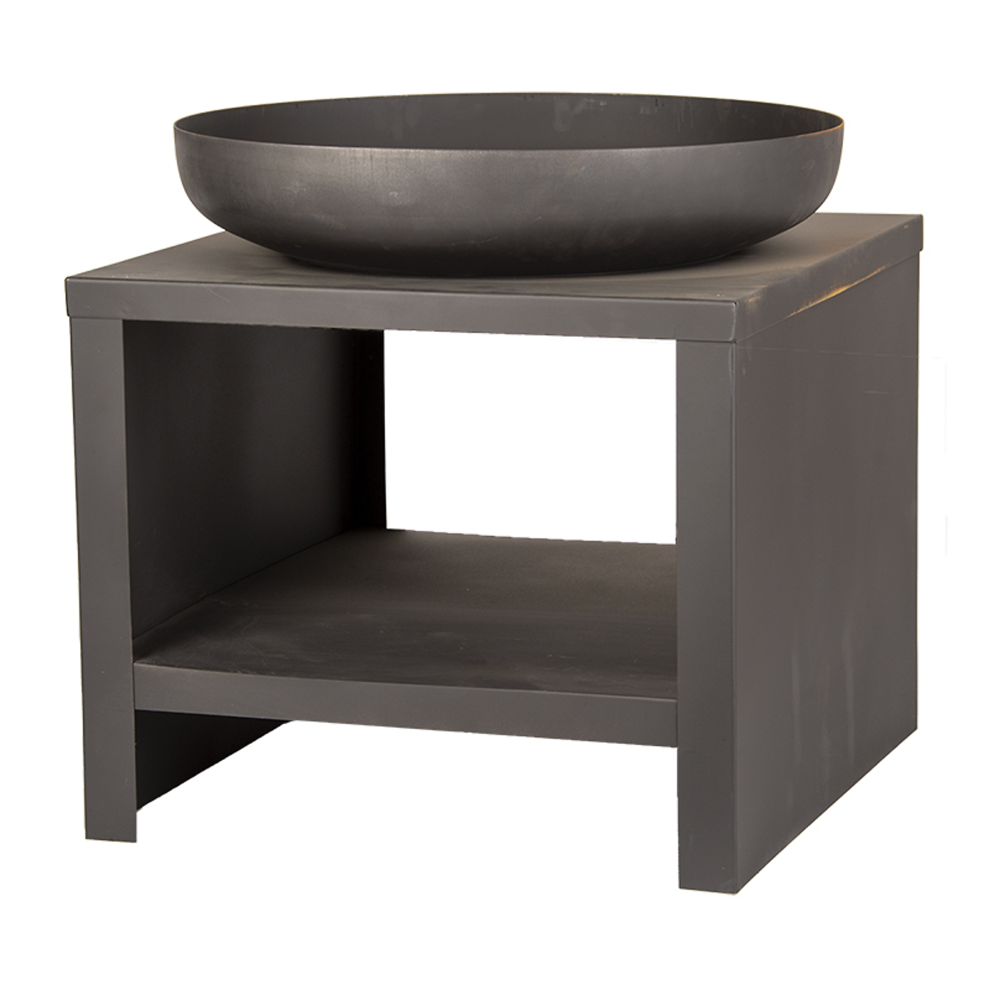 Esschert Design, Fire Bowl w/Wood Storage, Steel, Black - Small, Model# FF526