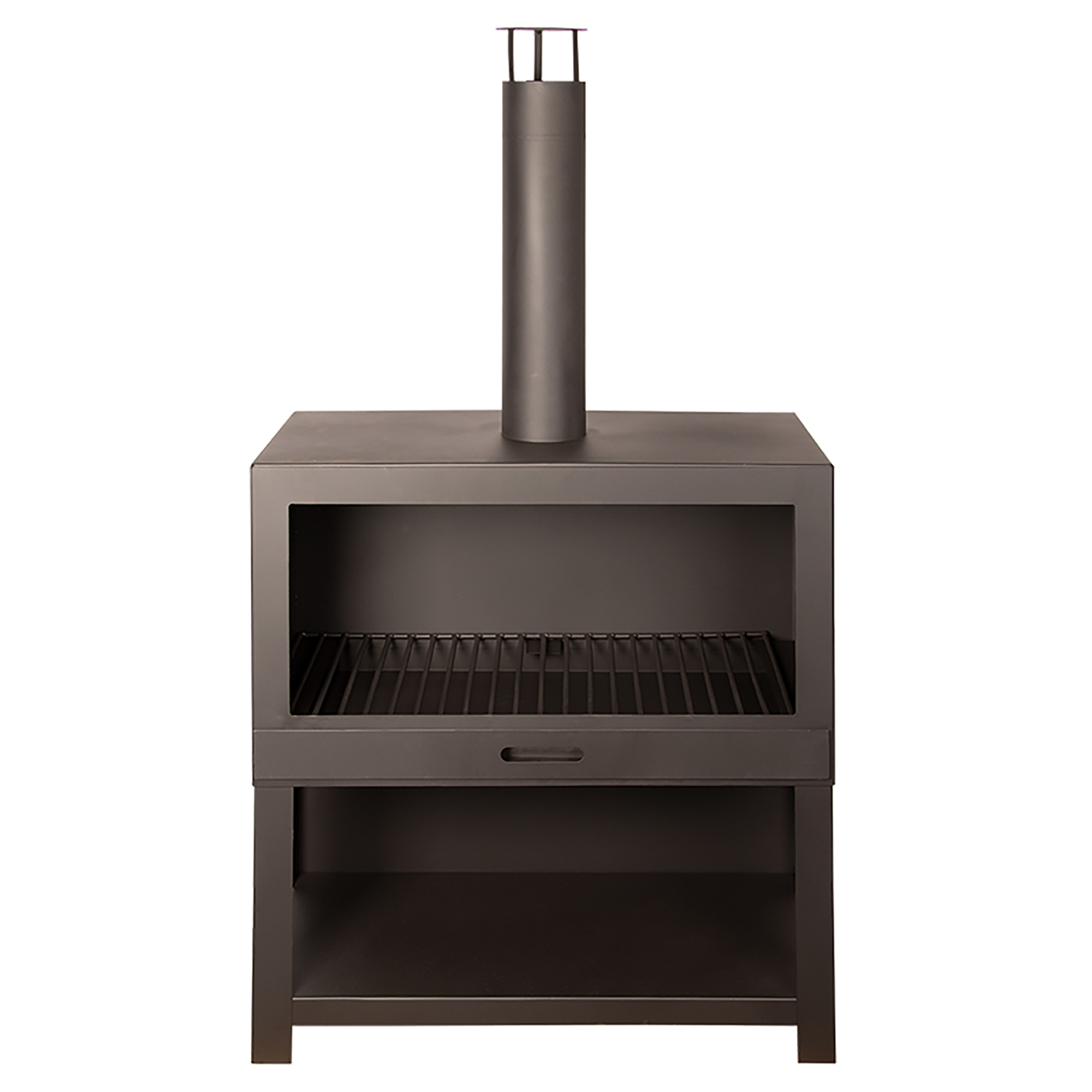 Esschert Design, Terrace Heater w/Wood Stor, Steel, Black - Lg, Model# FF520
