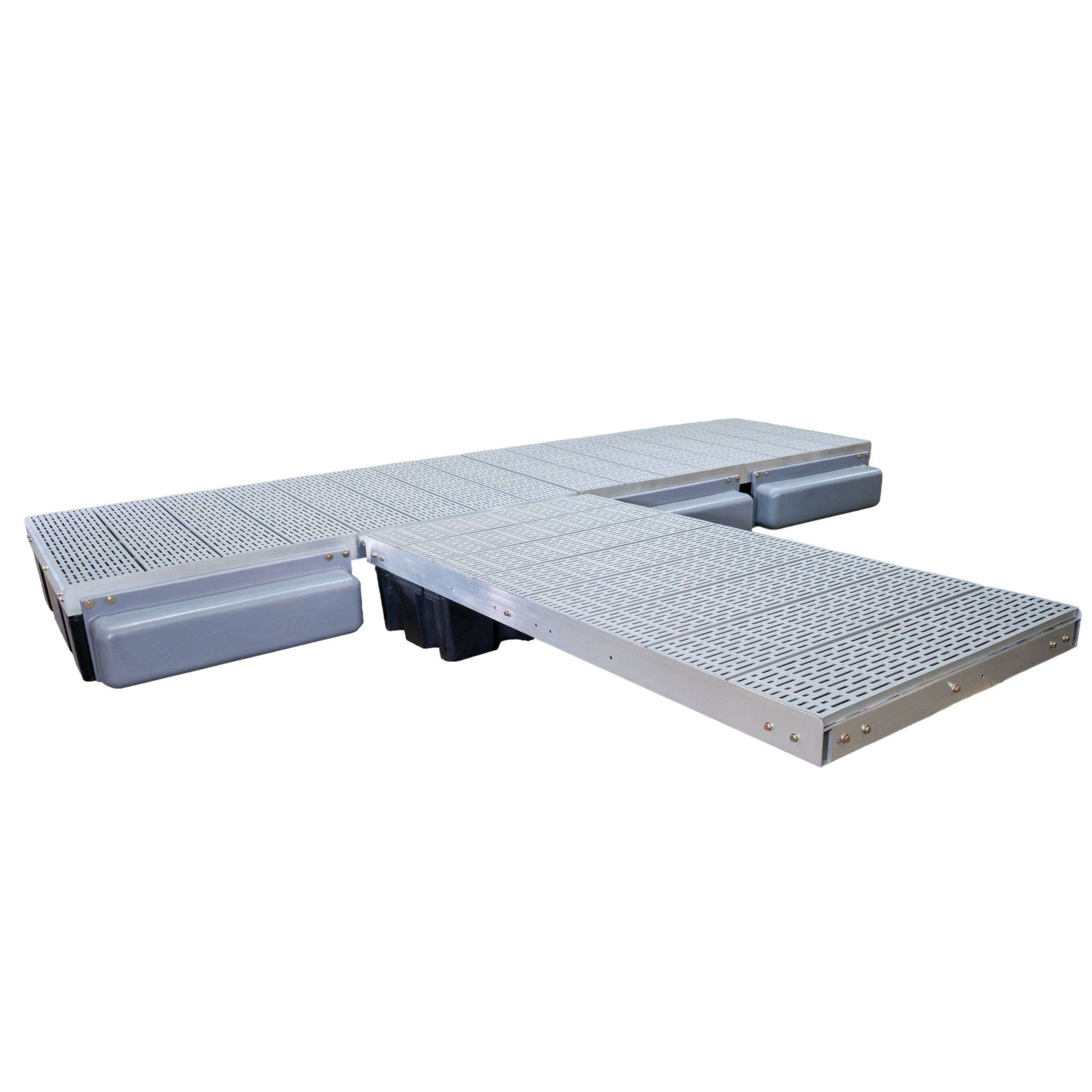 Patriot Docks 24' Premium Canal Floating Dock With Gray Poly Decking