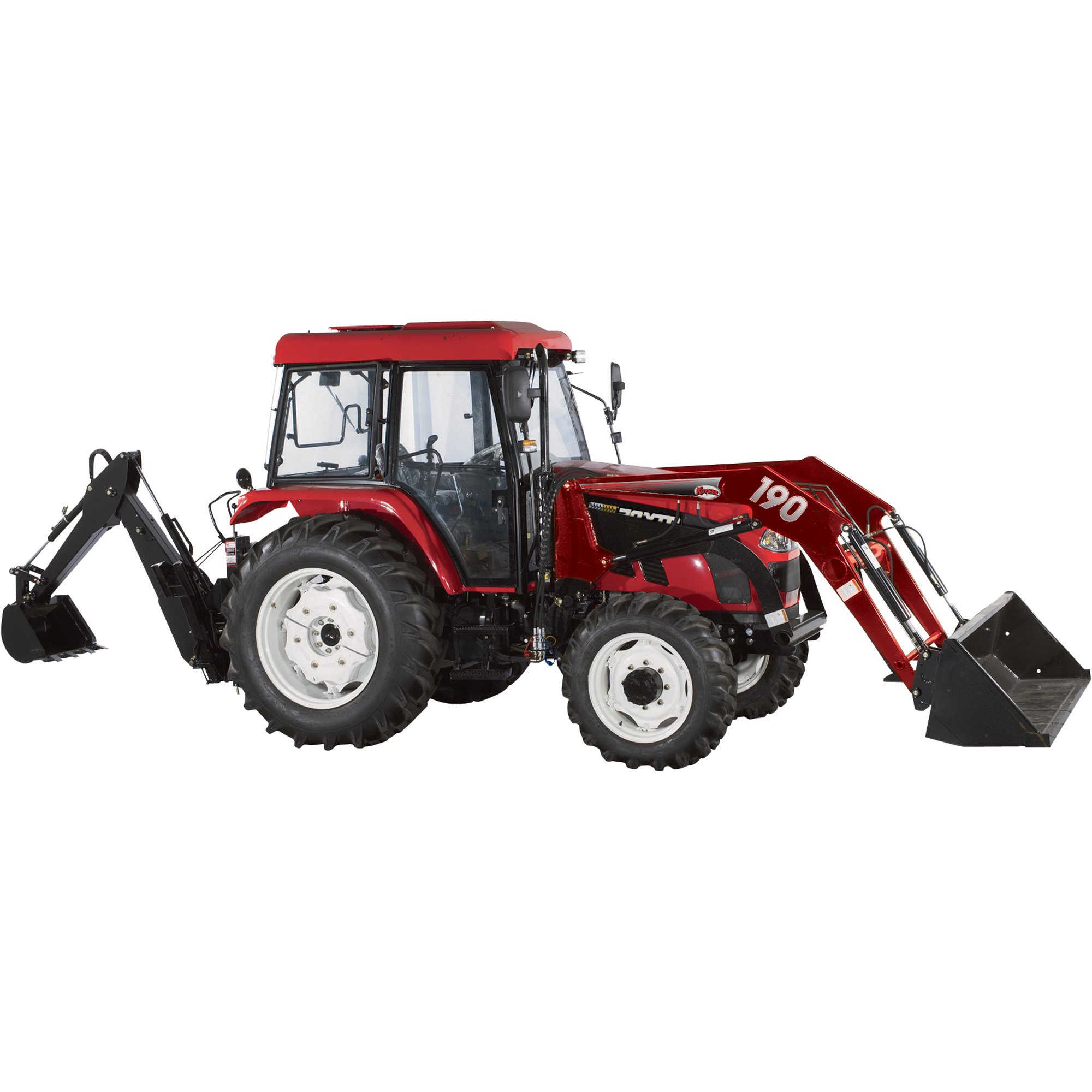 NorTrac 70XT 70 HP 4WD Tractor with Front End Loader & Backhoe — With Ag. Tires