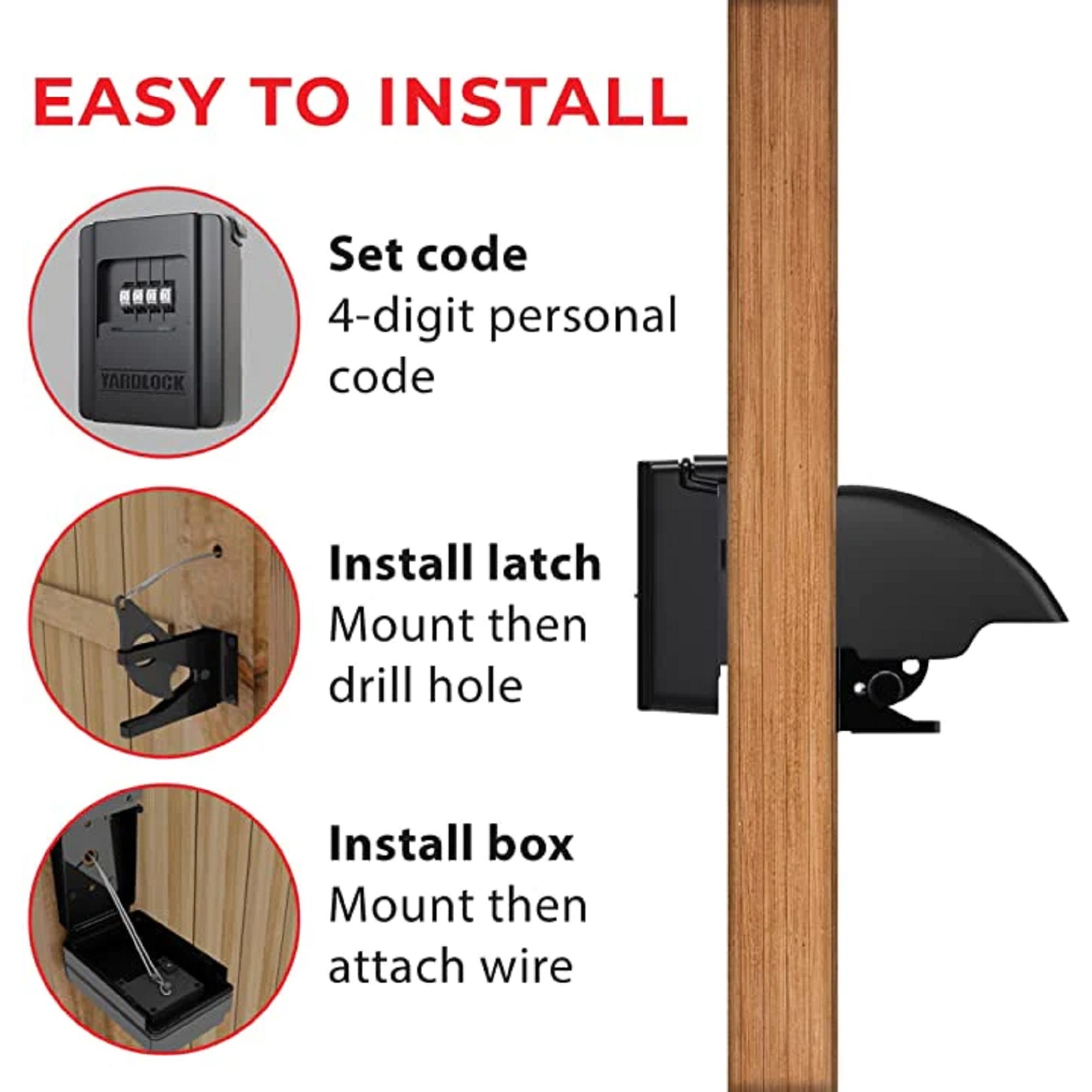 Yardlock, Keyless Gate Lock, Shed lock, Secure Fence Lock Latch, Model