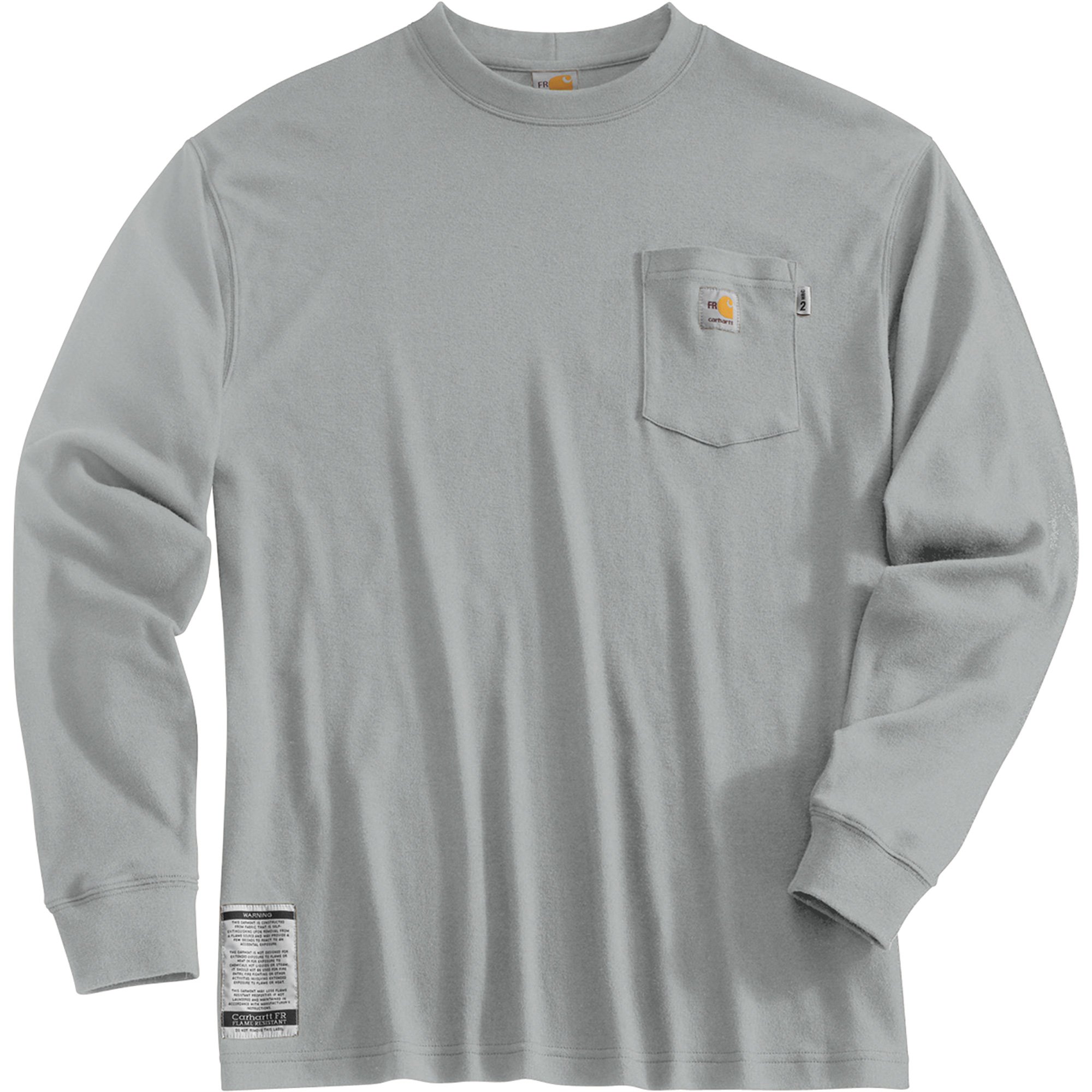 Carhartt Flame-Resistant Long-Sleeve T-Shirt — Light Gray, Large